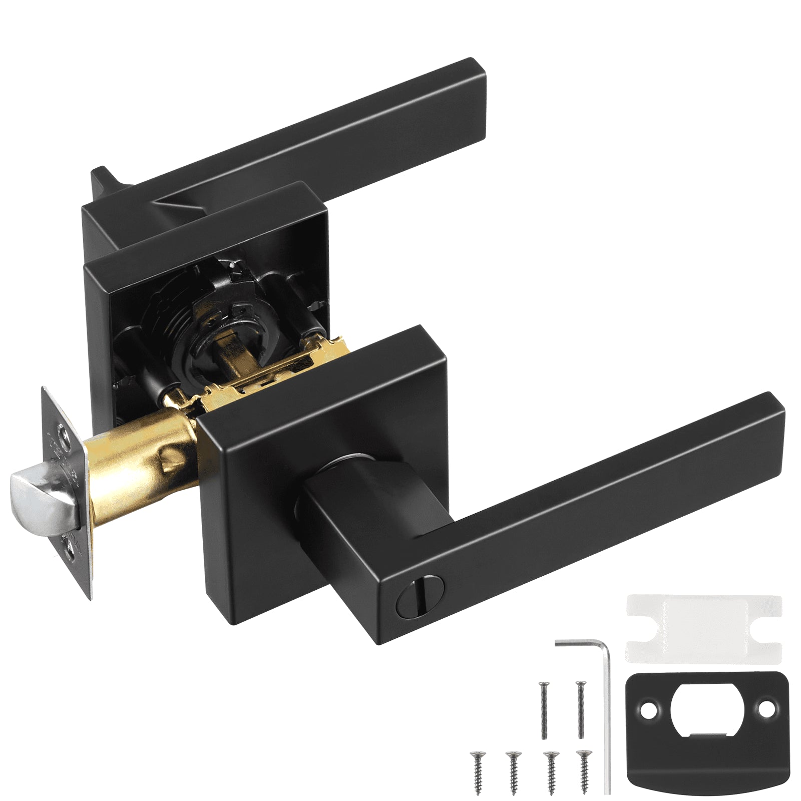 Privacy Door Handle, 10 Pack Matte Black Door Lever, Left or Right Handing Reversible Lever with Keyless V952-YSMJSBSFX10J873ECV0