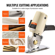 Fabric Cutter, 250W Electric Rotary Fabric Cutting Machine, 1.1" Cutting Thickness, Octagonal Knife, with V952-YSQBJ250WYS1RPOJJV3