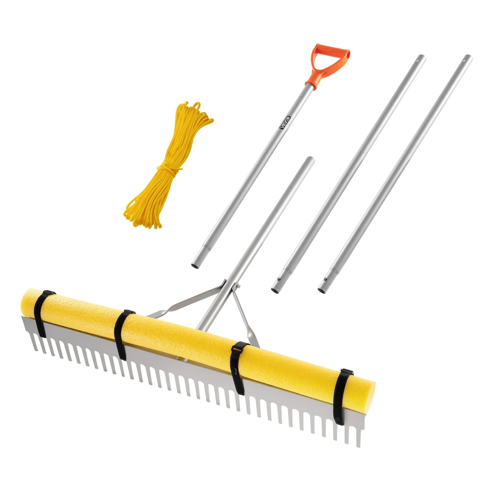 Landscape Rake, 914 mm Wide Head 2590 mm Handle, Large Heavy Duty Aluminum Landscaping Leaf Rake Tool, V952-YSSCPLHJ36IN5C4LD001V0