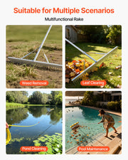 Landscape Rake, 914 mm Wide Head 3380 mm Handle, Large Heavy Duty Aluminum Landscaping Leaf Rake Tool, V952-YSSCPLHJ36INDYGLK001V0