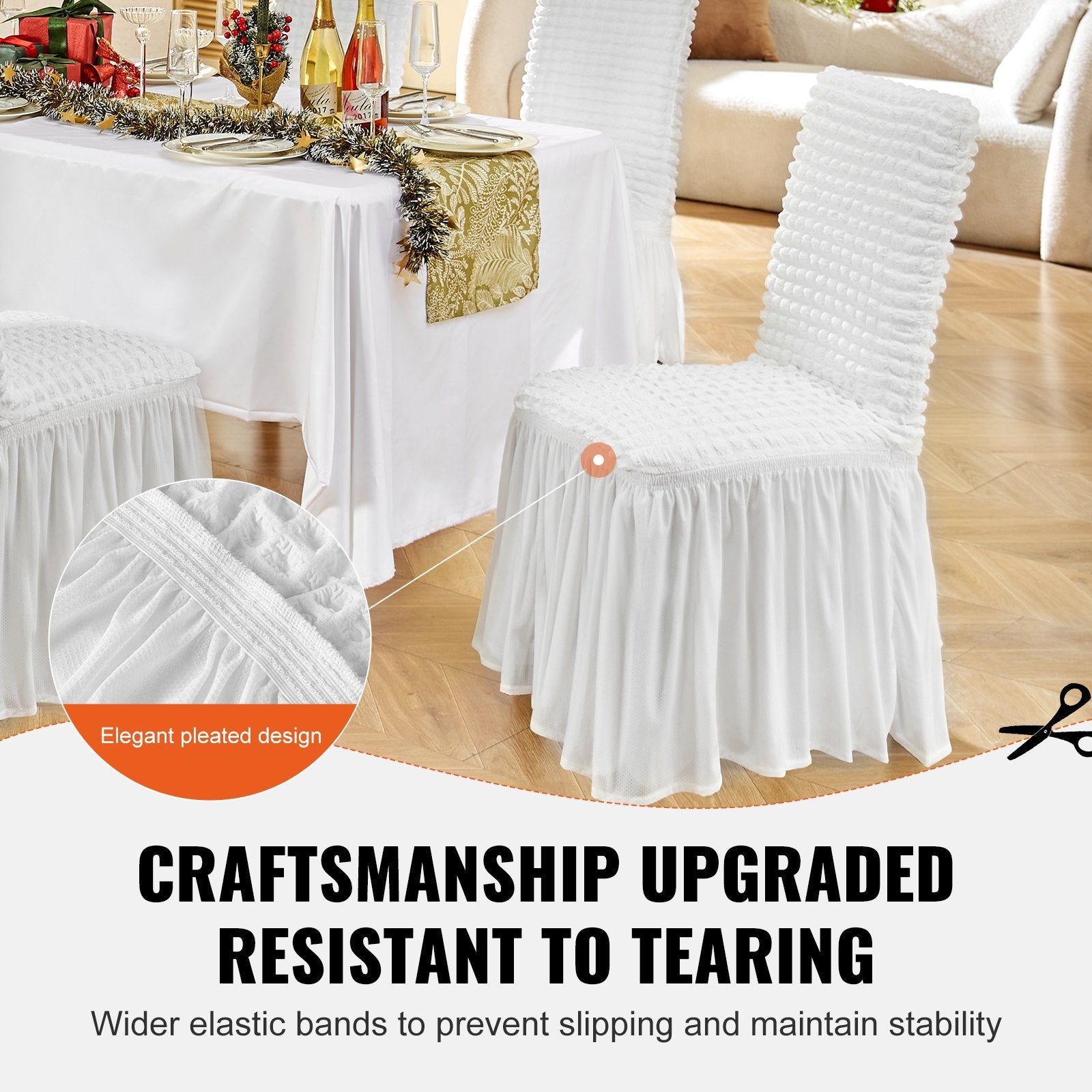 Stretch Spandex Folding Chair Covers, Universal Fitted Chair Cover with Skirt, Removable Washable Protective V952-YTBS4PCSZKHB8CTN7V0