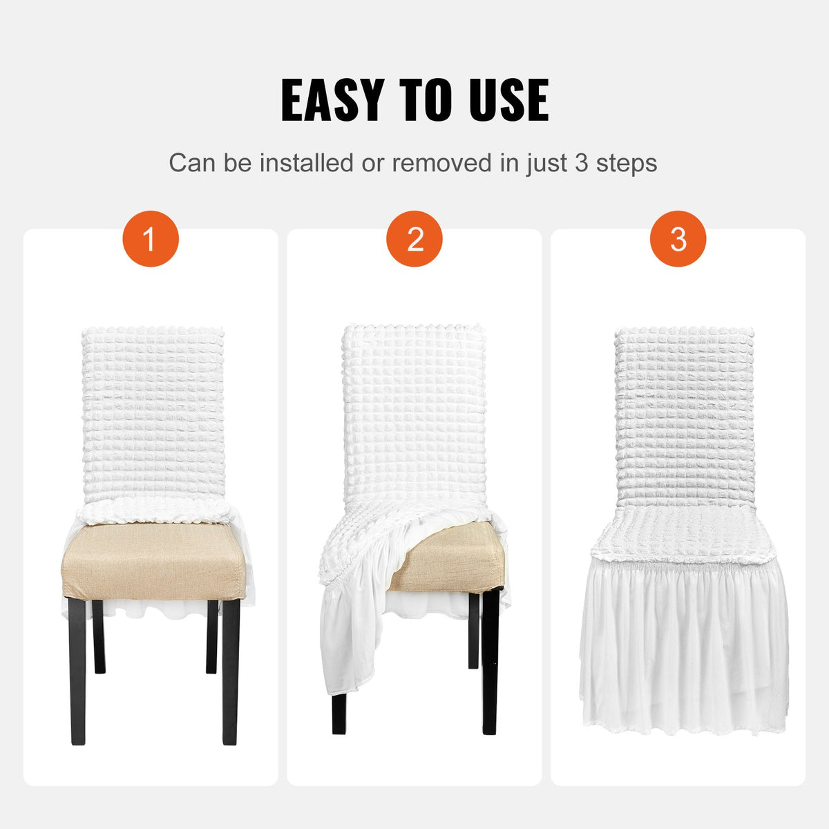 Stretch Spandex Folding Chair Covers, Universal Fitted Chair Cover with Skirt, Removable Washable Protective V952-YTBS4PCSZKHB8CTN7V0