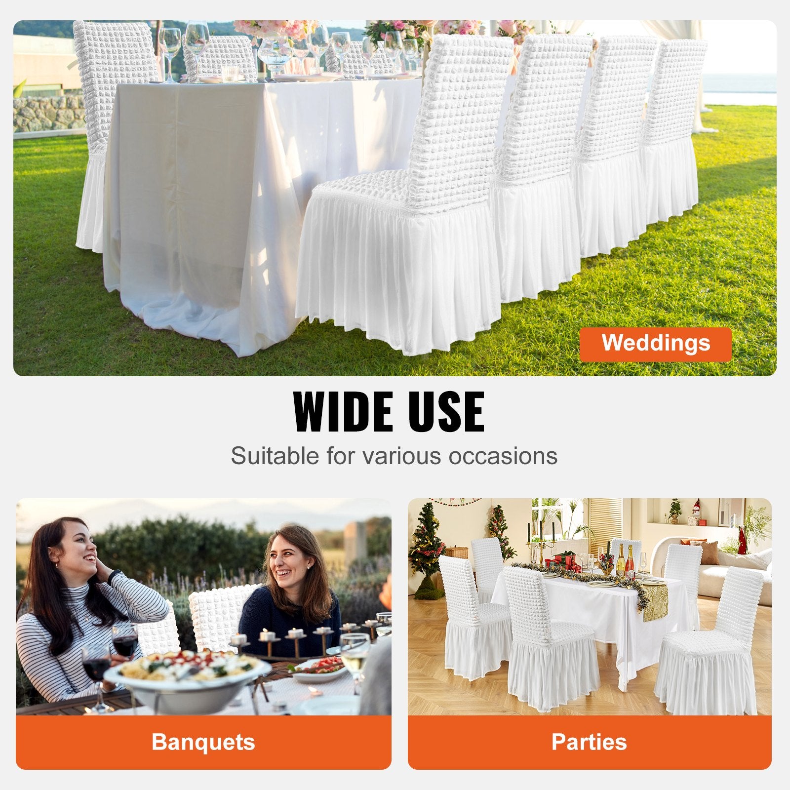 Stretch Spandex Folding Chair Covers, Universal Fitted Chair Cover with Skirt, Removable Washable Protective V952-YTBS4PCSZKHB8CTN7V0