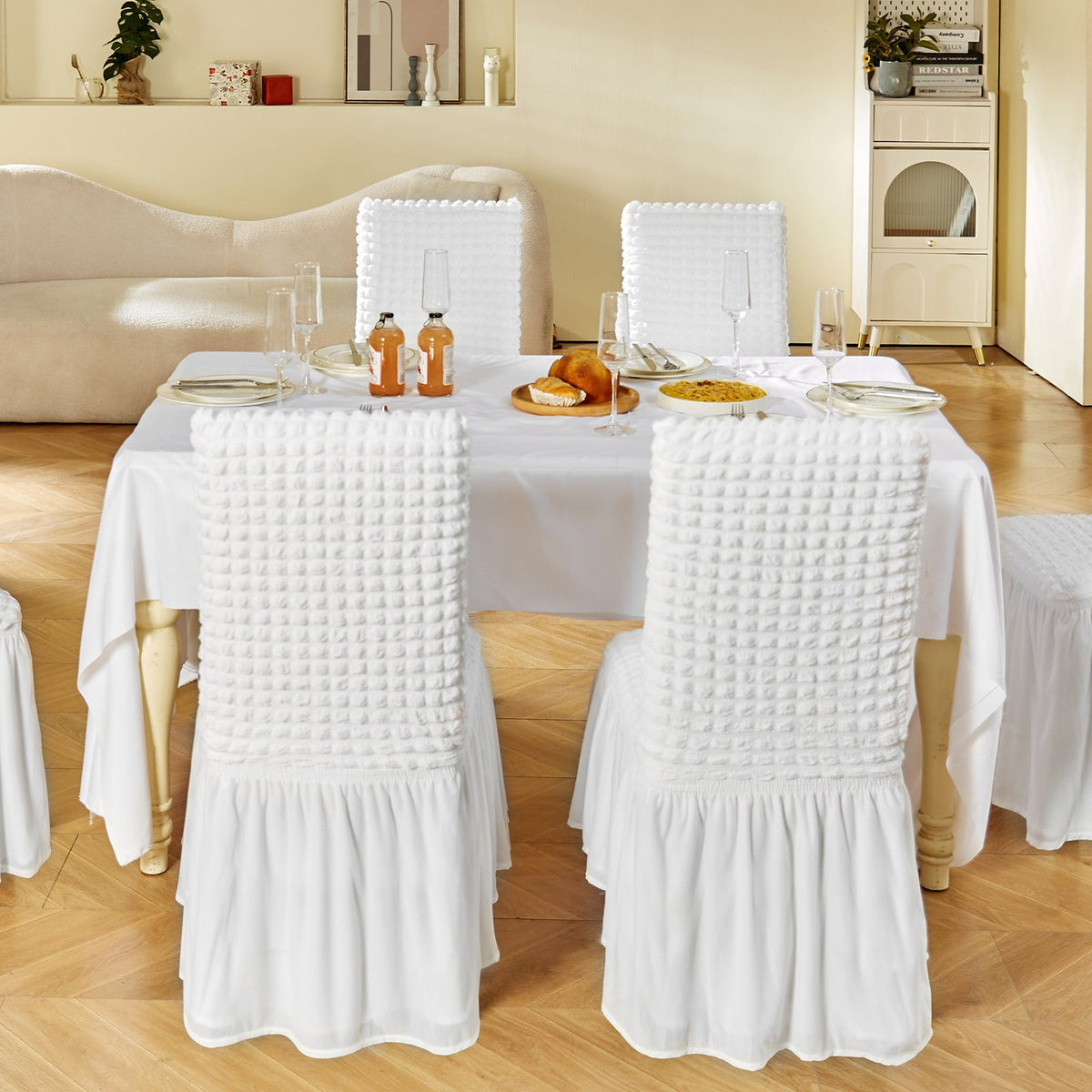 Stretch Spandex Folding Chair Covers, Universal Fitted Chair Cover with Skirt, Removable Washable Protective V952-YTBS4PCSZKHB8CTN7V0