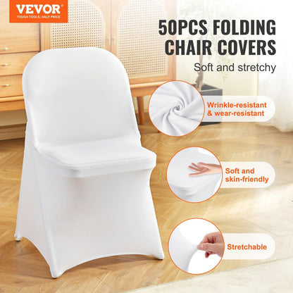 Stretch Spandex Folding Chair Covers, Universal Fitted Chair Cover, Removable Washable Protective Slipcovers, V952-YTBS50PCSDKQQ89VLV0