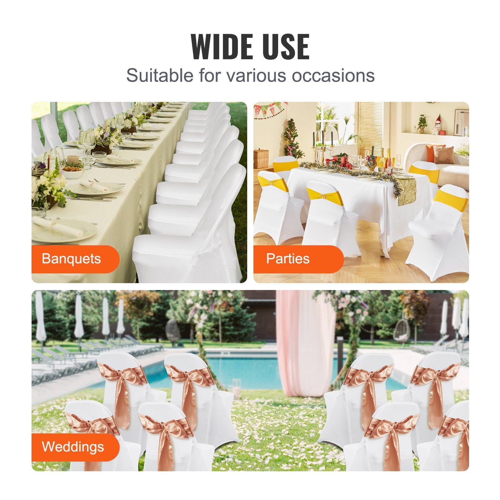Stretch Spandex Folding Chair Covers, Universal Fitted Chair Cover, Removable Washable Protective Slipcovers, V952-YTBS50PCSDKQQ89VLV0