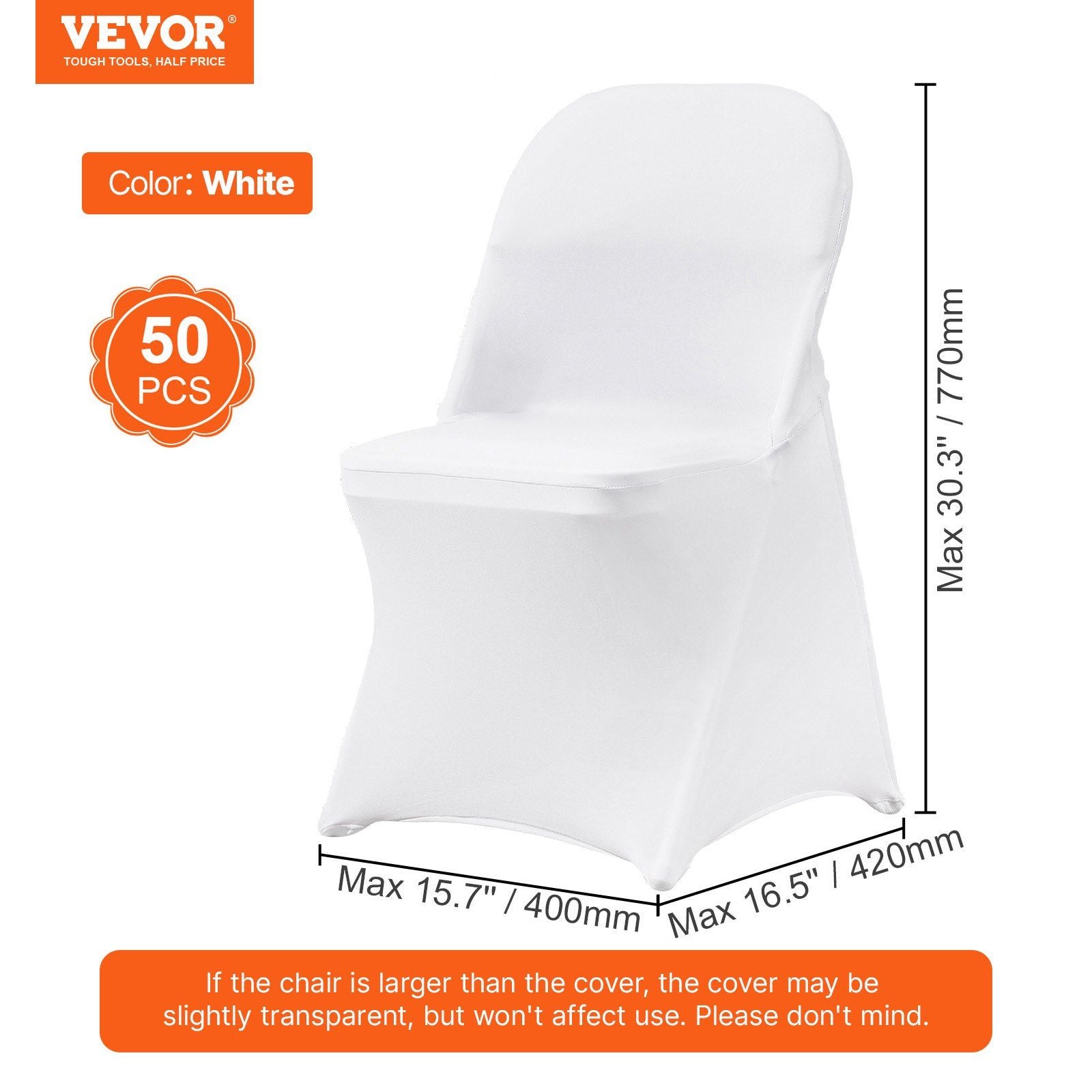 Stretch Spandex Folding Chair Covers, Universal Fitted Chair Cover, Removable Washable Protective Slipcovers, V952-YTBS50PCSDKQQ89VLV0