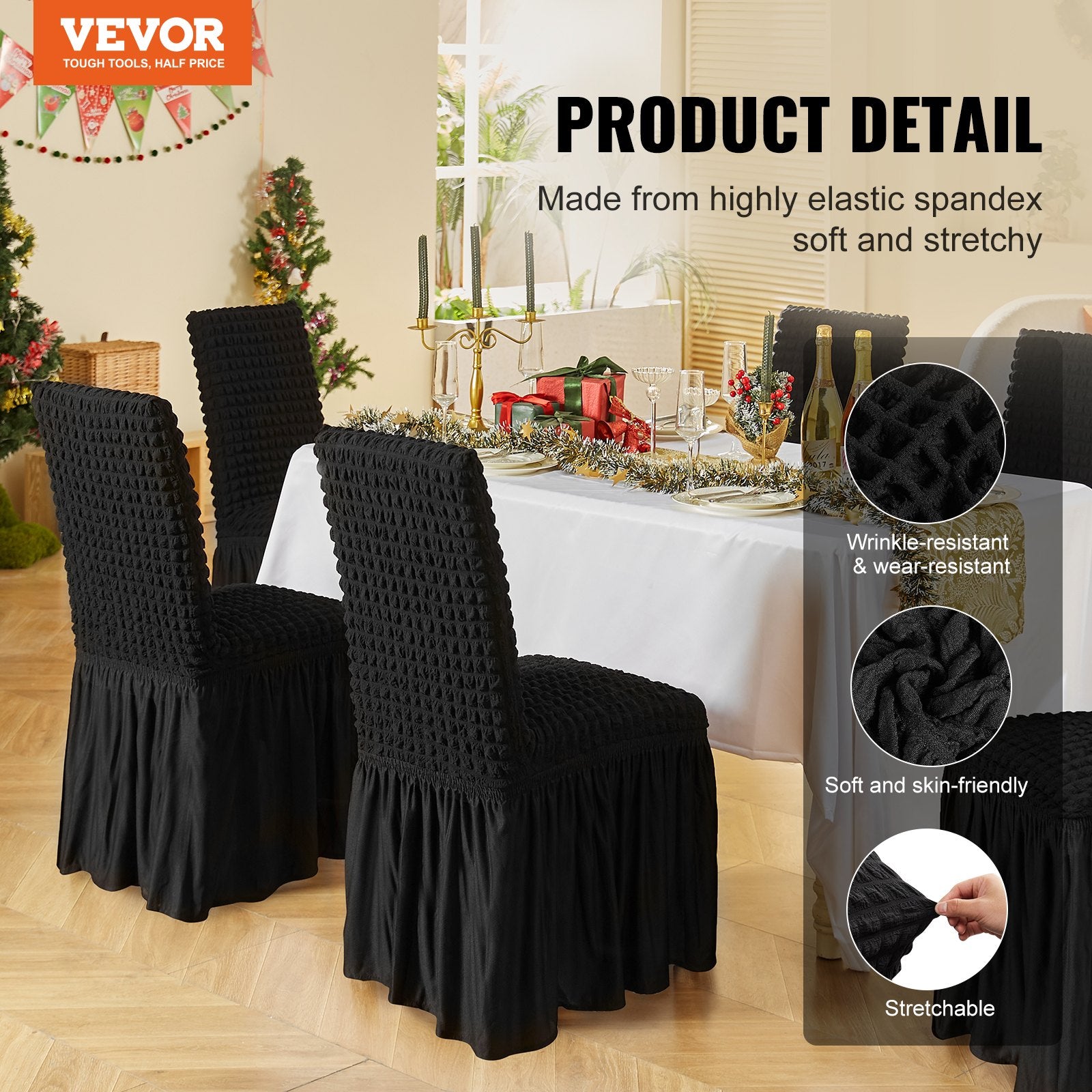 Stretch Spandex Folding Chair Covers, Universal Fitted Chair Cover with Skirt, Removable Washable Protective V952-YTHS4PCSZKHBW3O75V0