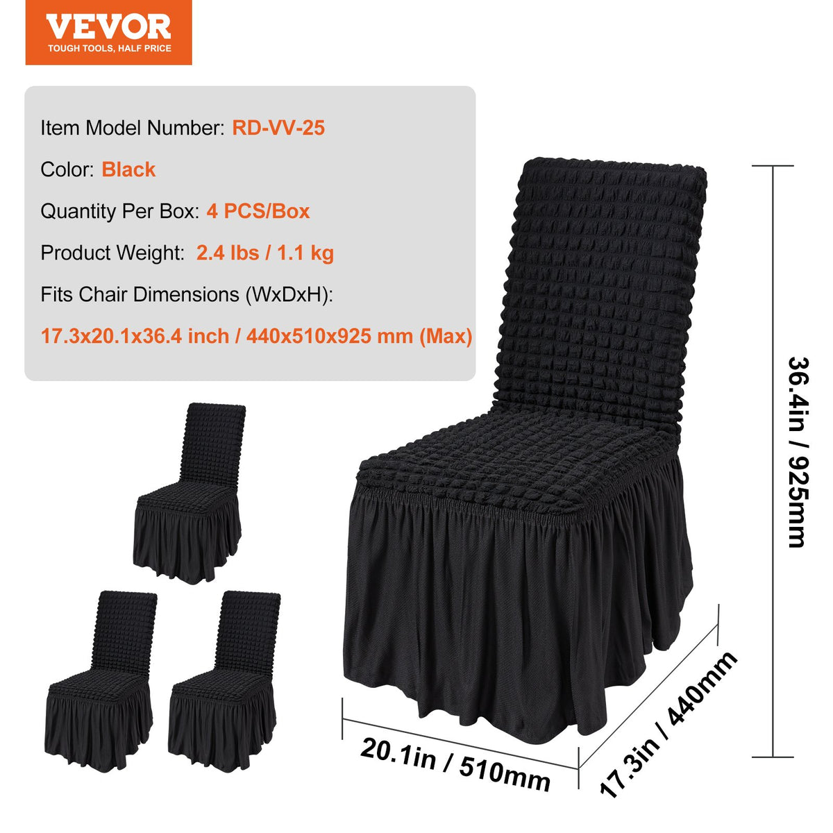 Stretch Spandex Folding Chair Covers, Universal Fitted Chair Cover with Skirt, Removable Washable Protective V952-YTHS4PCSZKHBW3O75V0