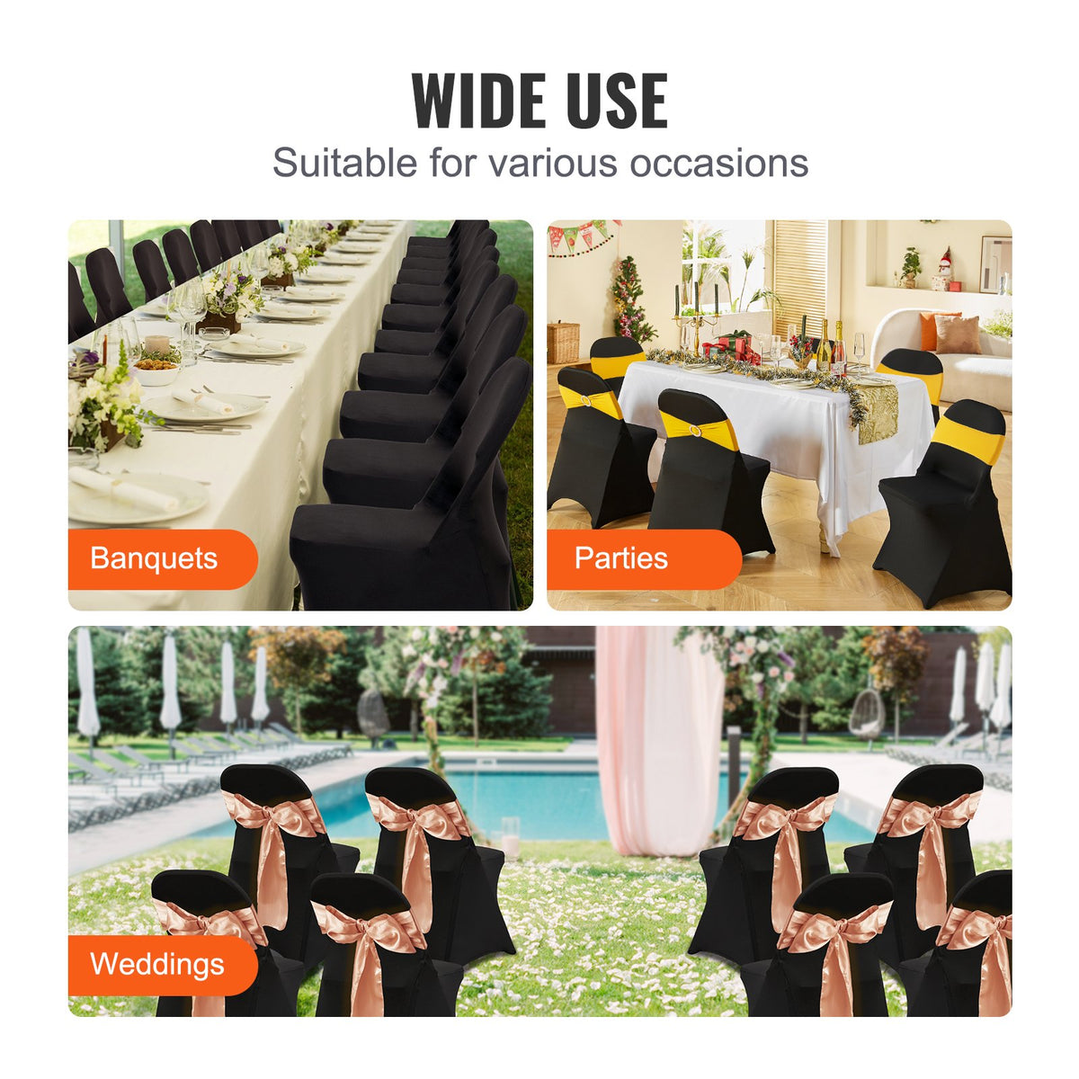Stretch Spandex Folding Chair Covers, Universal Fitted Chair Cover, Removable Washable Protective Slipcovers, V952-YTHS50PCSDKQVPR4GV0