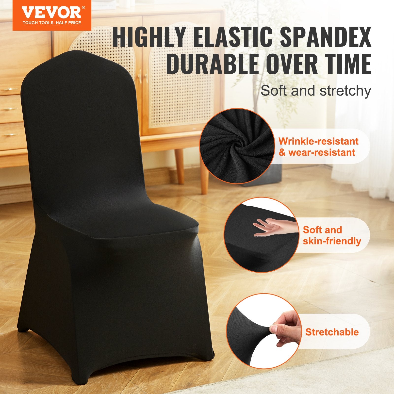Stretch Spandex Folding Chair Covers, Universal Fitted Chair Cover, Removable Washable Protective Slipcovers, V952-YTHS50PCSZKQOHXZ1V0