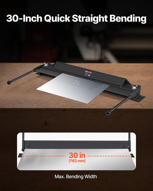 Box and Pan Brake, 762 mm Sheet Metal Bending Brake, 18-Gauge Capacity, 0-135 Degree Adjustable, Metal Bender V952-YTHWQZDQYTHWGJWT5001V0