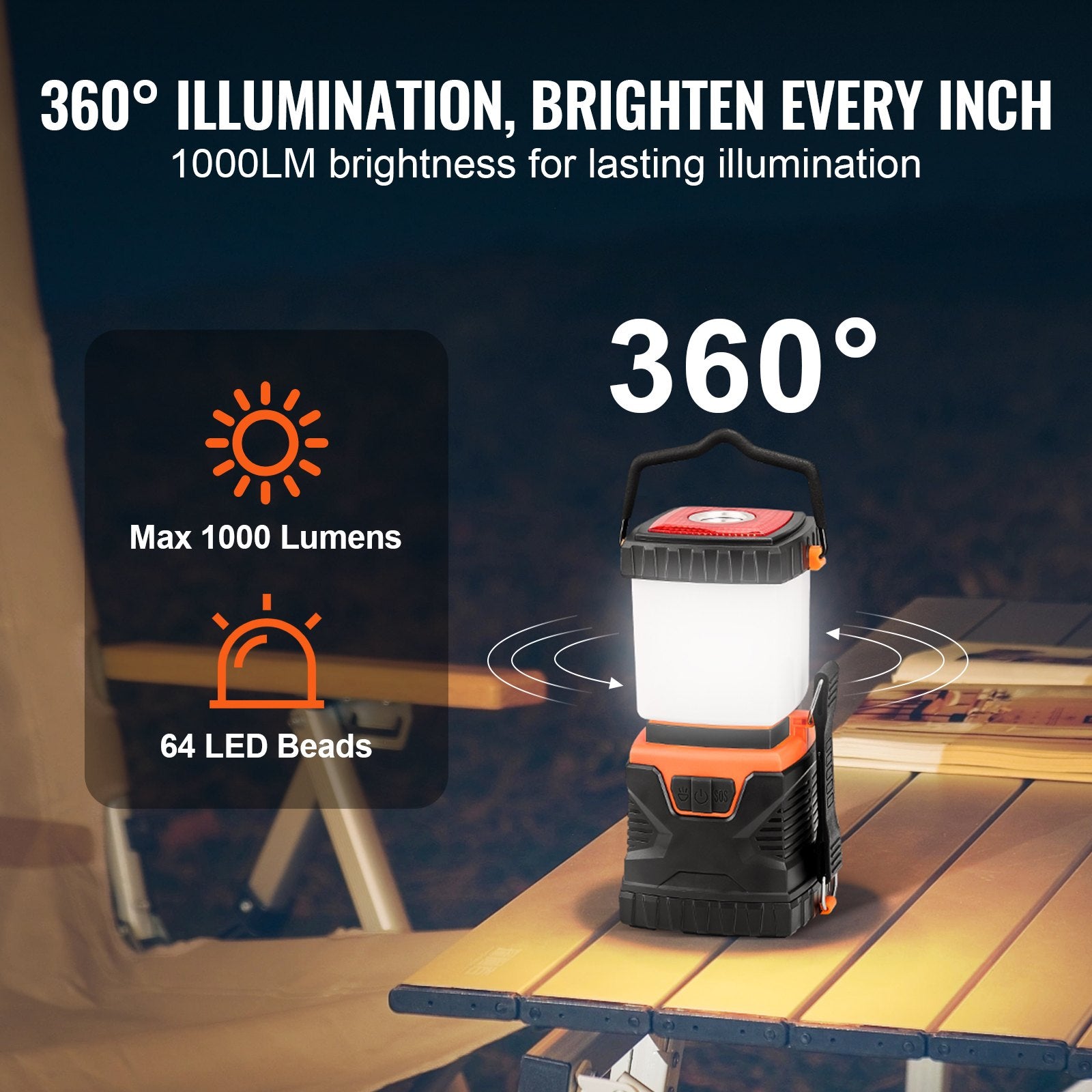 LED Camping Lantern Battery Powered All-in-one for Exceptional Experience V952-YTSBXLEDYYDG7WXS7V9
