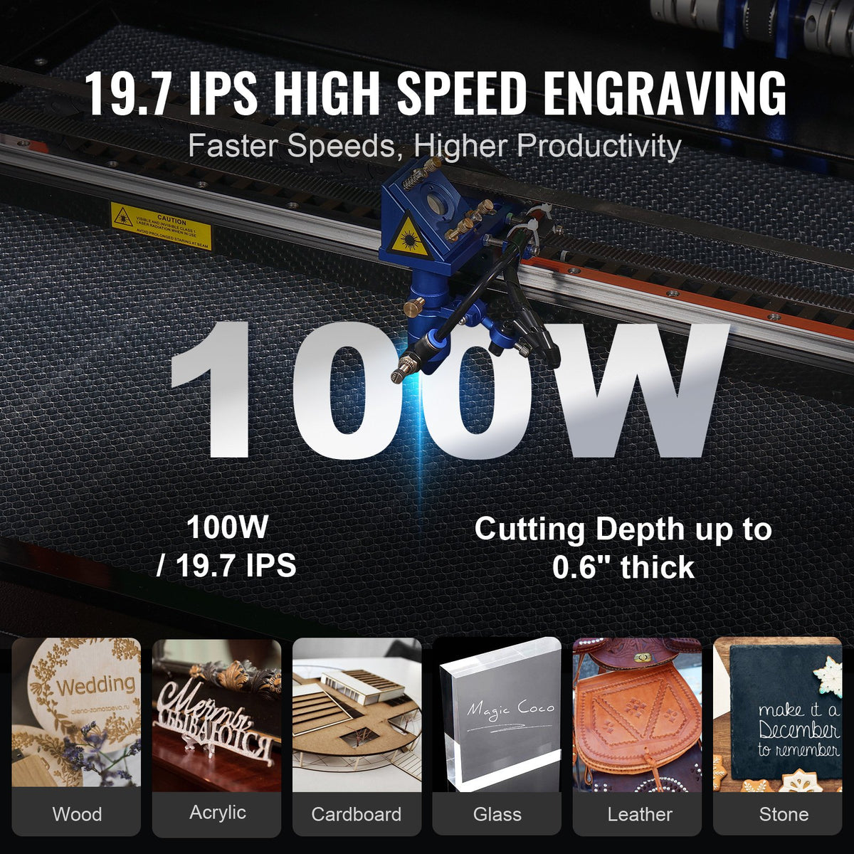 100W CO2 Laser Engraver Engraving Carving Print Machine 600x900 mm Workbed V952-YTSDKJACCO290L8BOV3