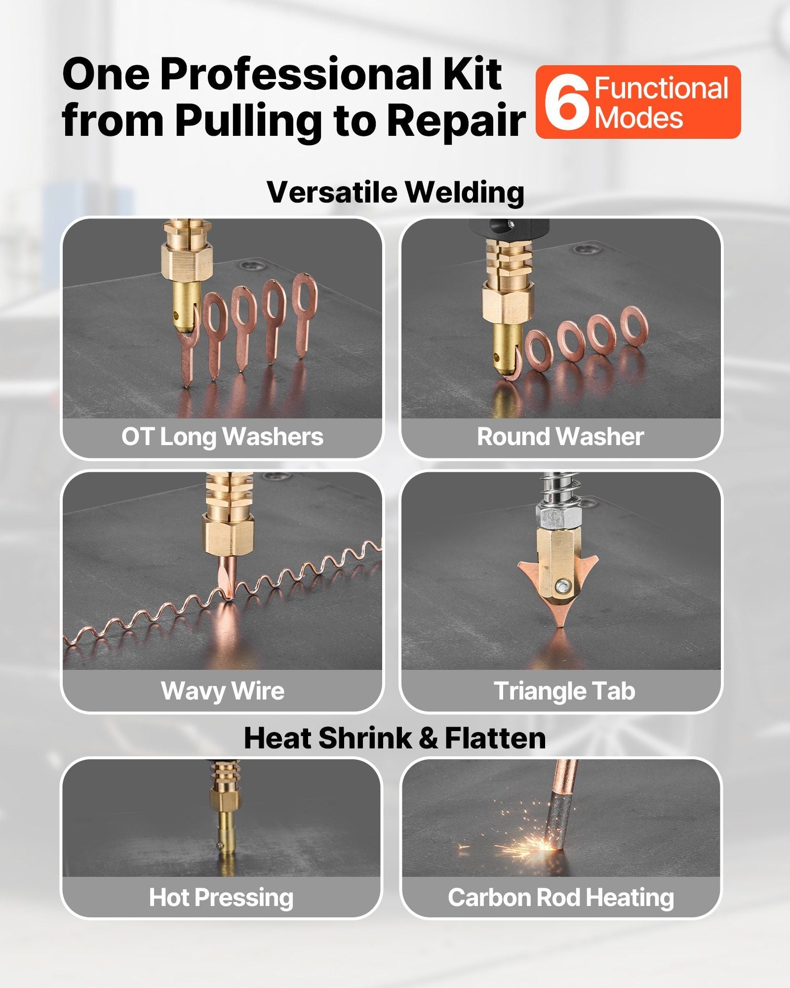 4.5KW Professional Stud Welder Dent Repair Kit with 2 Welding Guns & 6 Modes, All in One Dent Repair V952-YTSDLLZHJYTSGHELF001V3