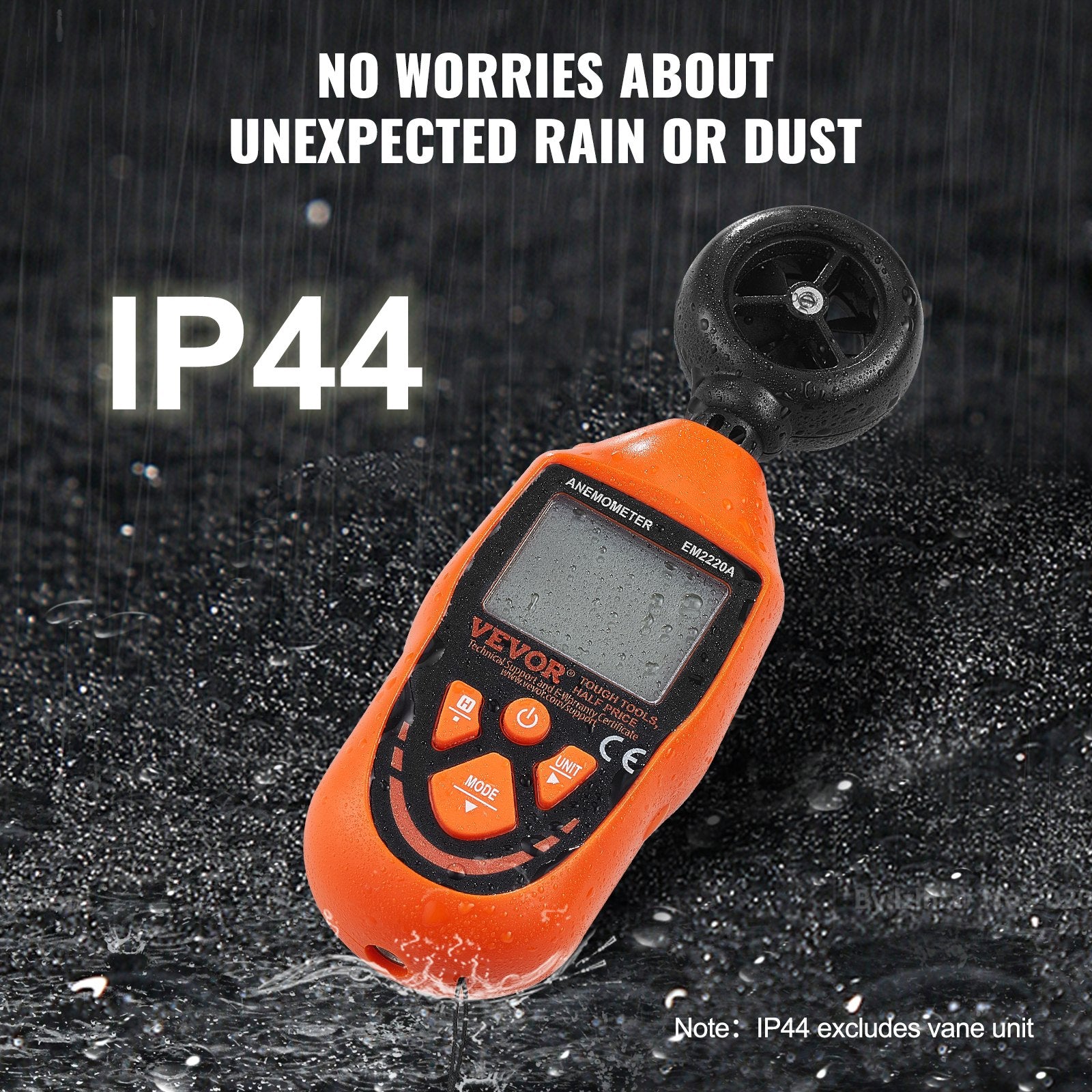 Handheld Anemometer, -10 degrees C to 45 degrees C, Digital Wind Speed Meter Gauge with LED Backlight Screen, V952-YTSFSJ6ZFSBX67P00V9