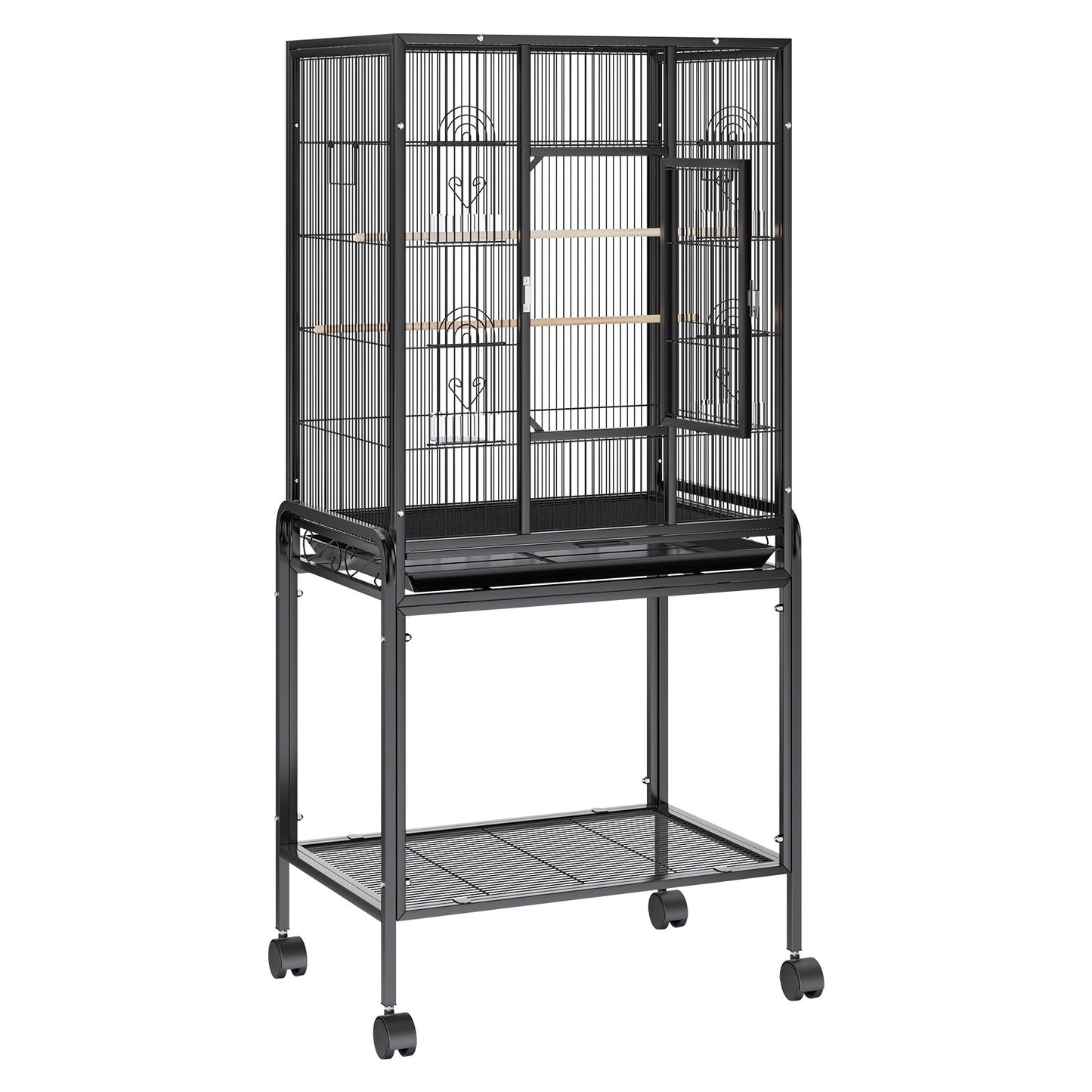 54 inch Standing Large Bird Cage, Carbon Steel Flight Bird Cage for Parakeets, Cockatiels, Parrots, Macaw V952-YTSNL251753I8188WV0