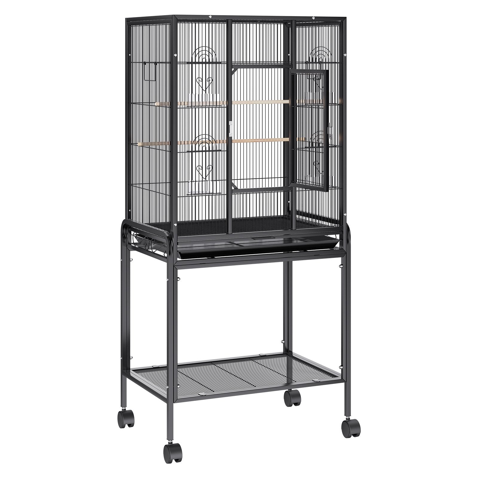 54 inch Standing Large Bird Cage, Carbon Steel Flight Bird Cage for Parakeets, Cockatiels, Parrots, Macaw V952-YTSNL251753I8188WV0