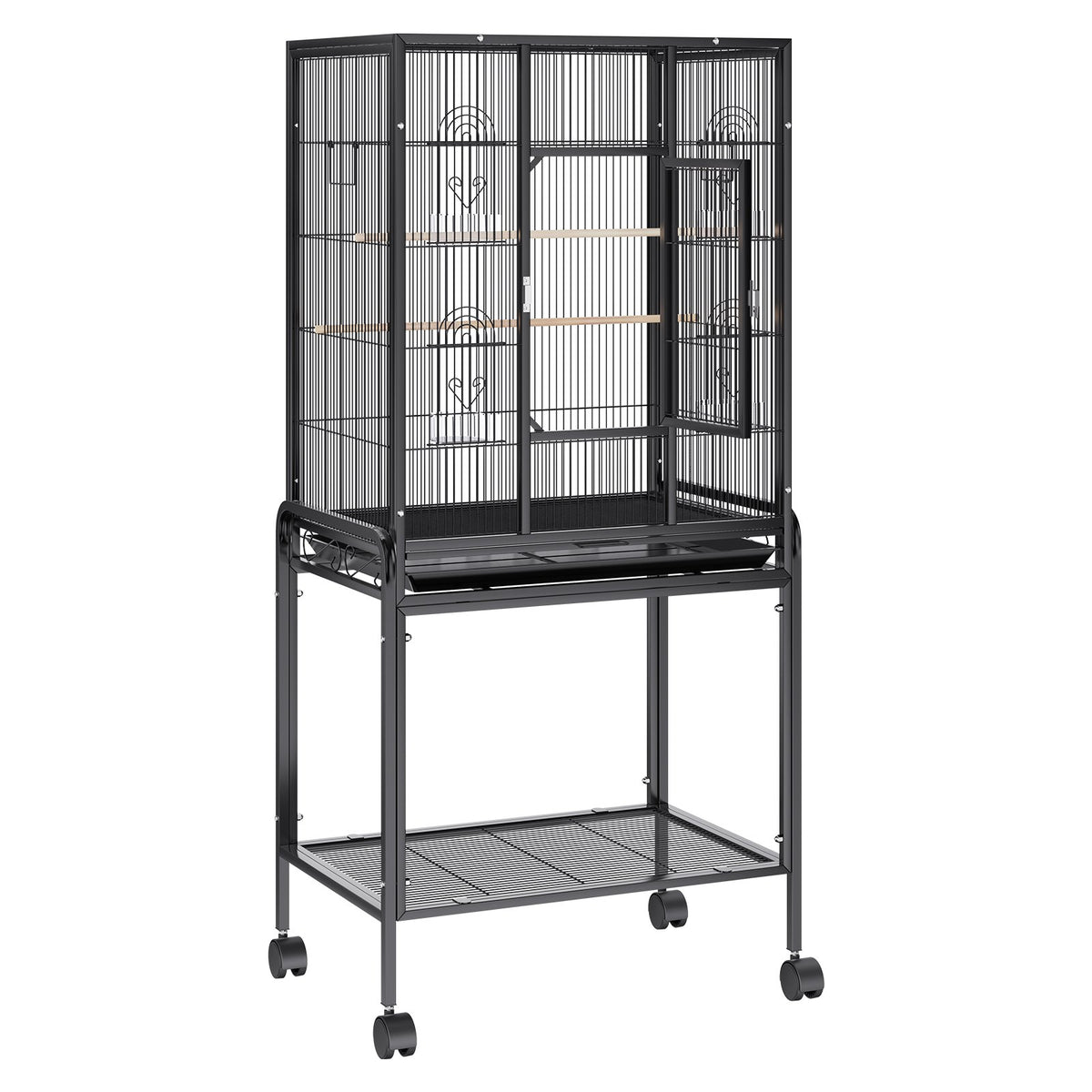 54 inch Standing Large Bird Cage, Carbon Steel Flight Bird Cage for Parakeets, Cockatiels, Parrots, Macaw V952-YTSNL251753I8188WV0