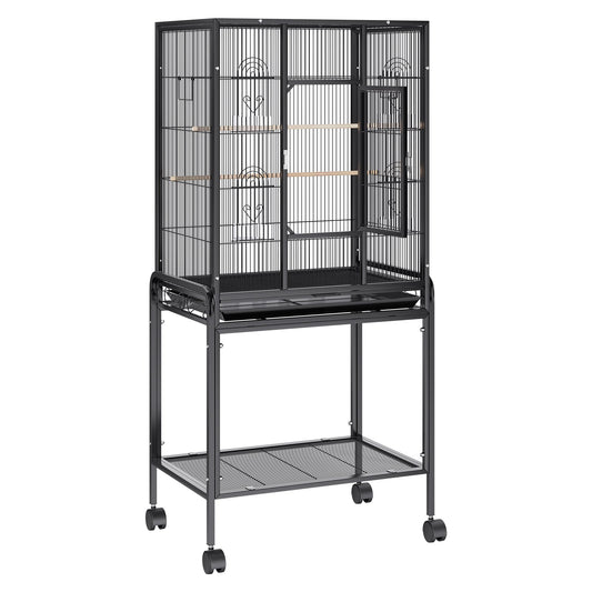 54 inch Standing Large Bird Cage, Carbon Steel Flight Bird Cage for Parakeets, Cockatiels, Parrots, Macaw V952-YTSNL251753I8188WV0