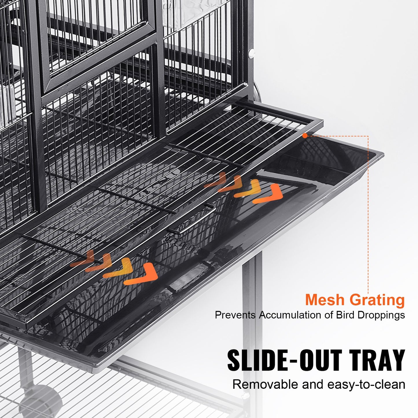 54 inch Standing Large Bird Cage, Carbon Steel Flight Bird Cage for Parakeets, Cockatiels, Parrots, Macaw V952-YTSNL251753I8188WV0