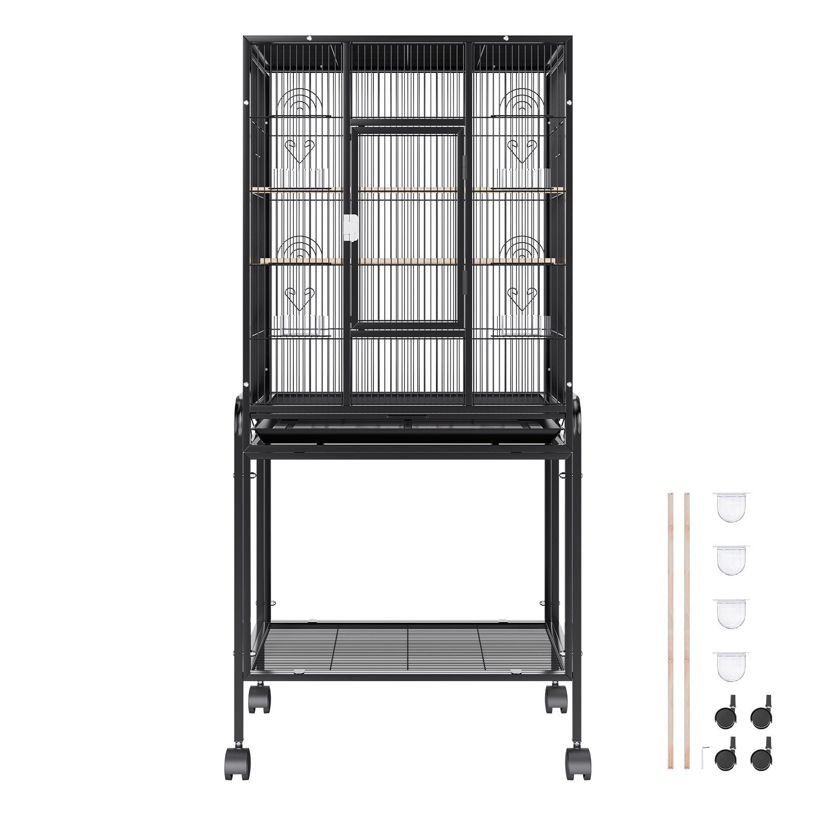 54 inch Standing Large Bird Cage, Carbon Steel Flight Bird Cage for Parakeets, Cockatiels, Parrots, Macaw V952-YTSNL251753I8188WV0