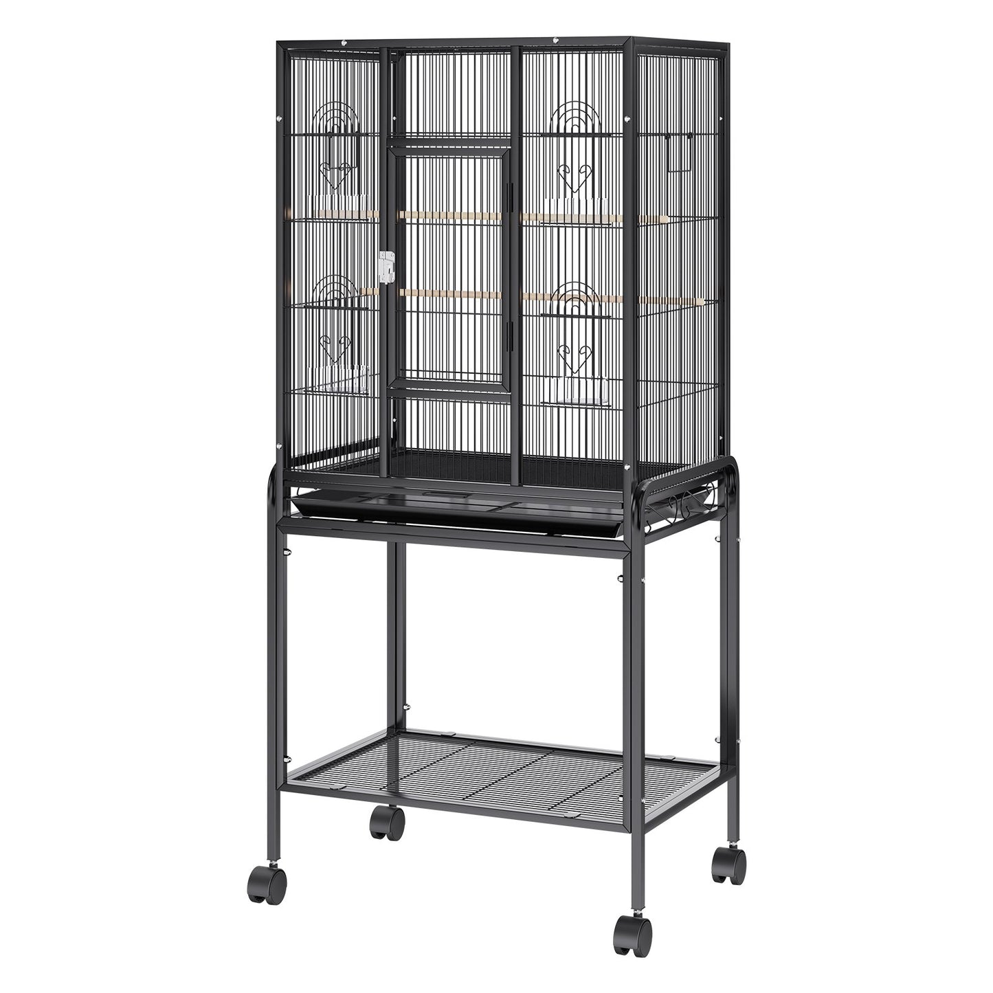 54 inch Standing Large Bird Cage, Carbon Steel Flight Bird Cage for Parakeets, Cockatiels, Parrots, Macaw V952-YTSNL251753I8188WV0