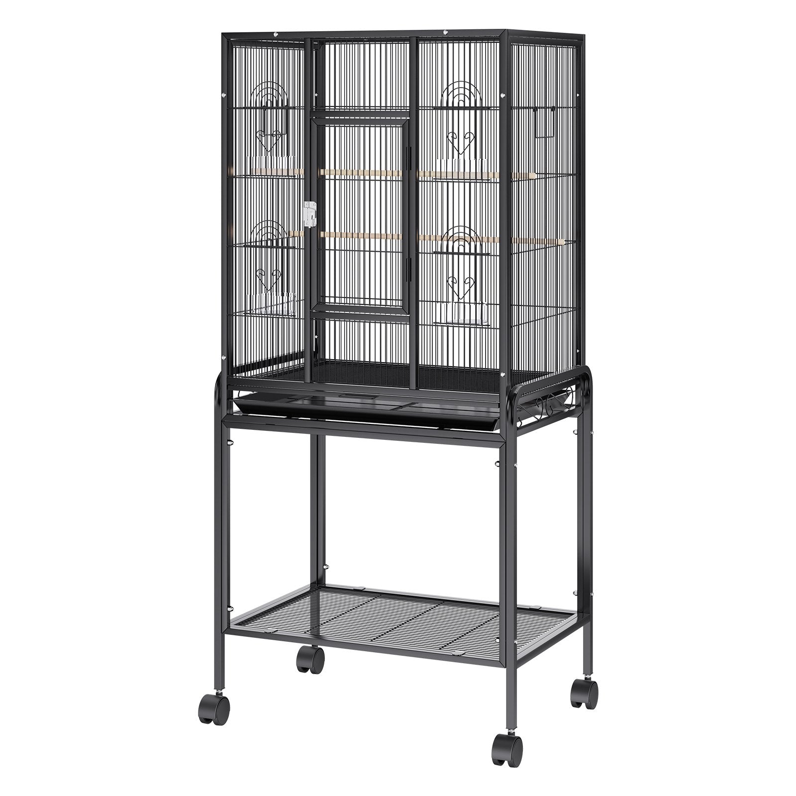 54 inch Standing Large Bird Cage, Carbon Steel Flight Bird Cage for Parakeets, Cockatiels, Parrots, Macaw V952-YTSNL251753I8188WV0