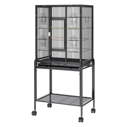 54 inch Standing Large Bird Cage, Carbon Steel Flight Bird Cage for Parakeets, Cockatiels, Parrots, Macaw V952-YTSNL251753I8188WV0