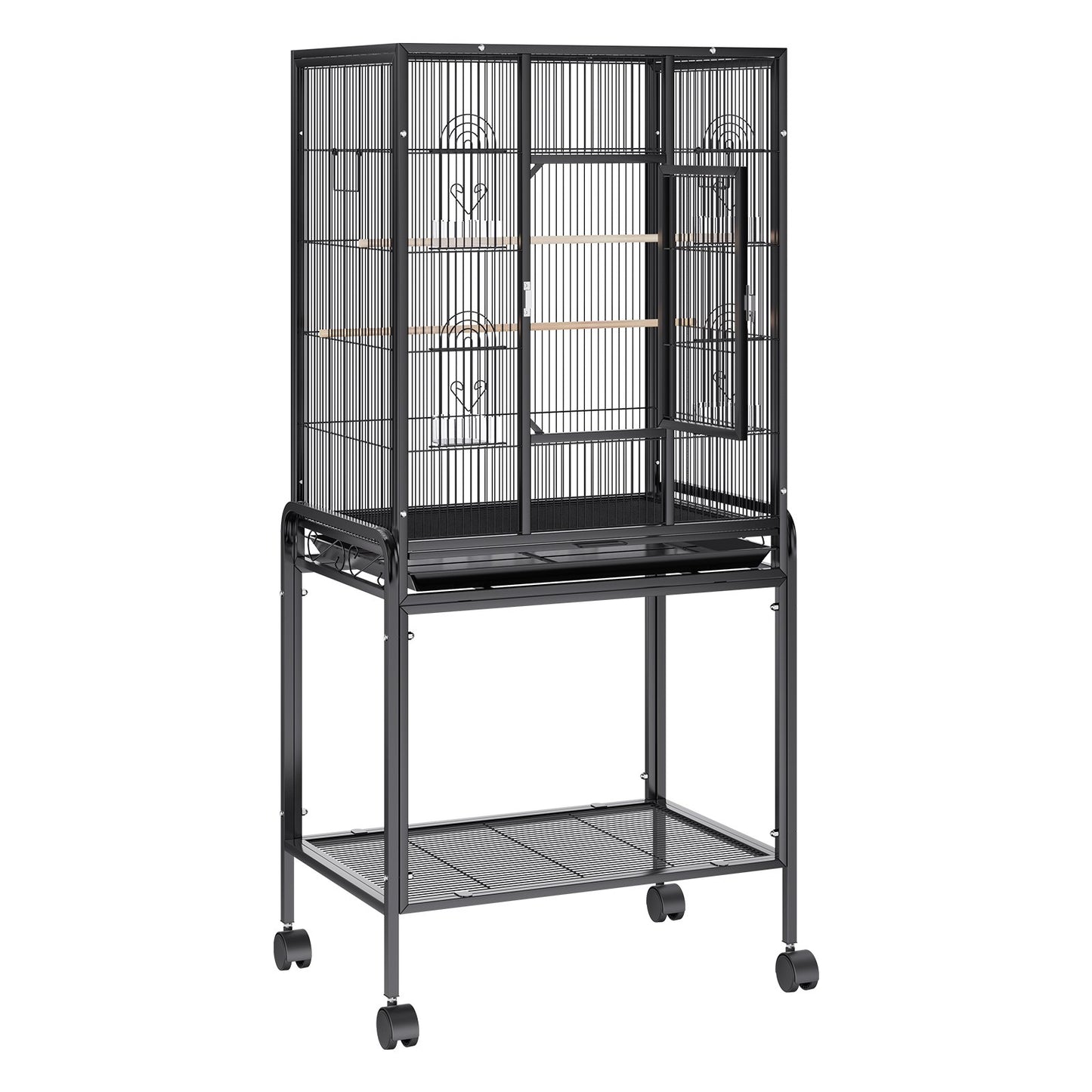 54 inch Standing Large Bird Cage, Carbon Steel Flight Bird Cage for Parakeets, Cockatiels, Parrots, Macaw V952-YTSNL251753I8188WV0