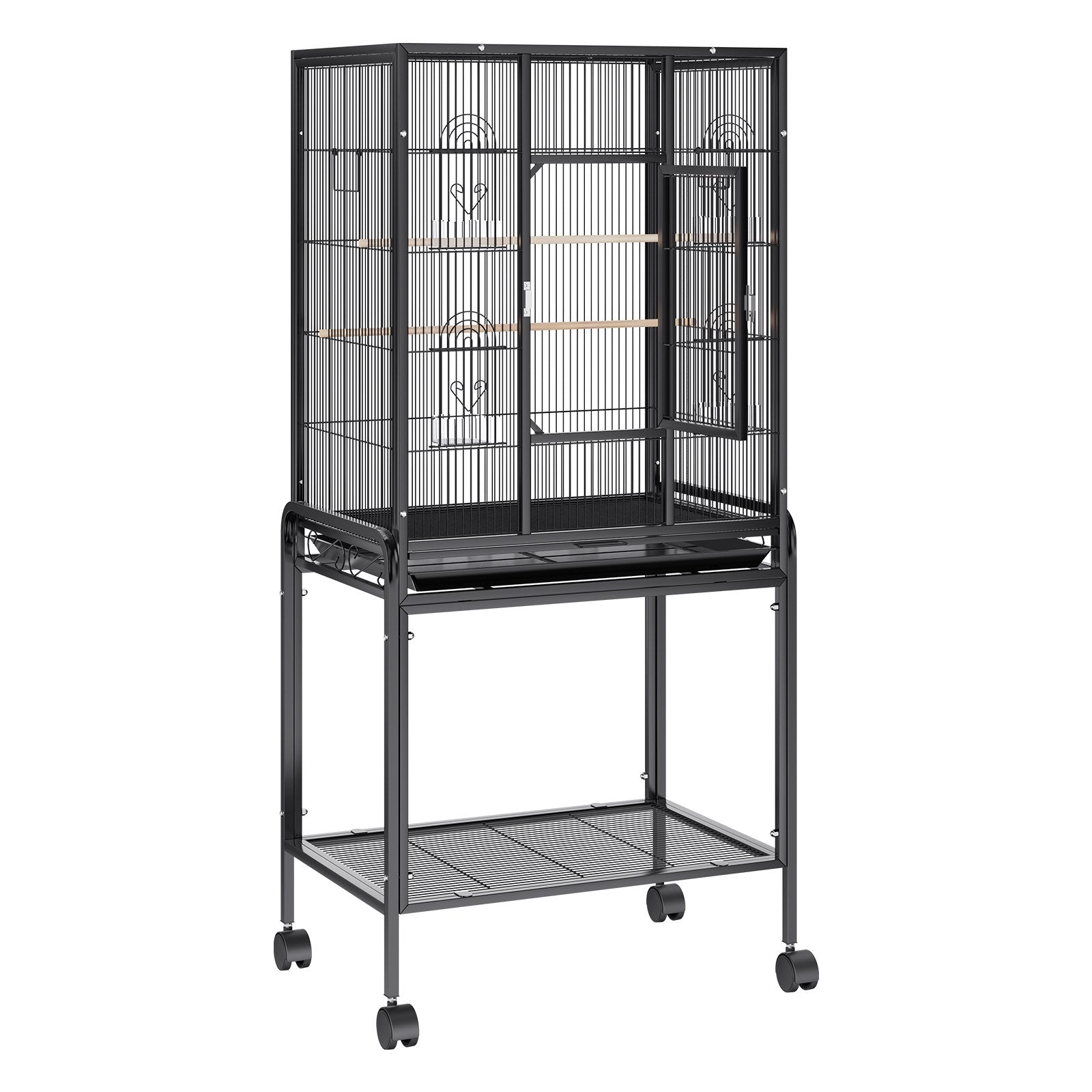 54 inch Standing Large Bird Cage, Carbon Steel Flight Bird Cage for Parakeets, Cockatiels, Parrots, Macaw V952-YTSNL251753I8188WV0
