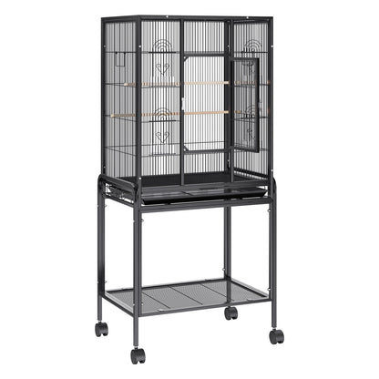 54 inch Standing Large Bird Cage, Carbon Steel Flight Bird Cage for Parakeets, Cockatiels, Parrots, Macaw V952-YTSNL251753I8188WV0