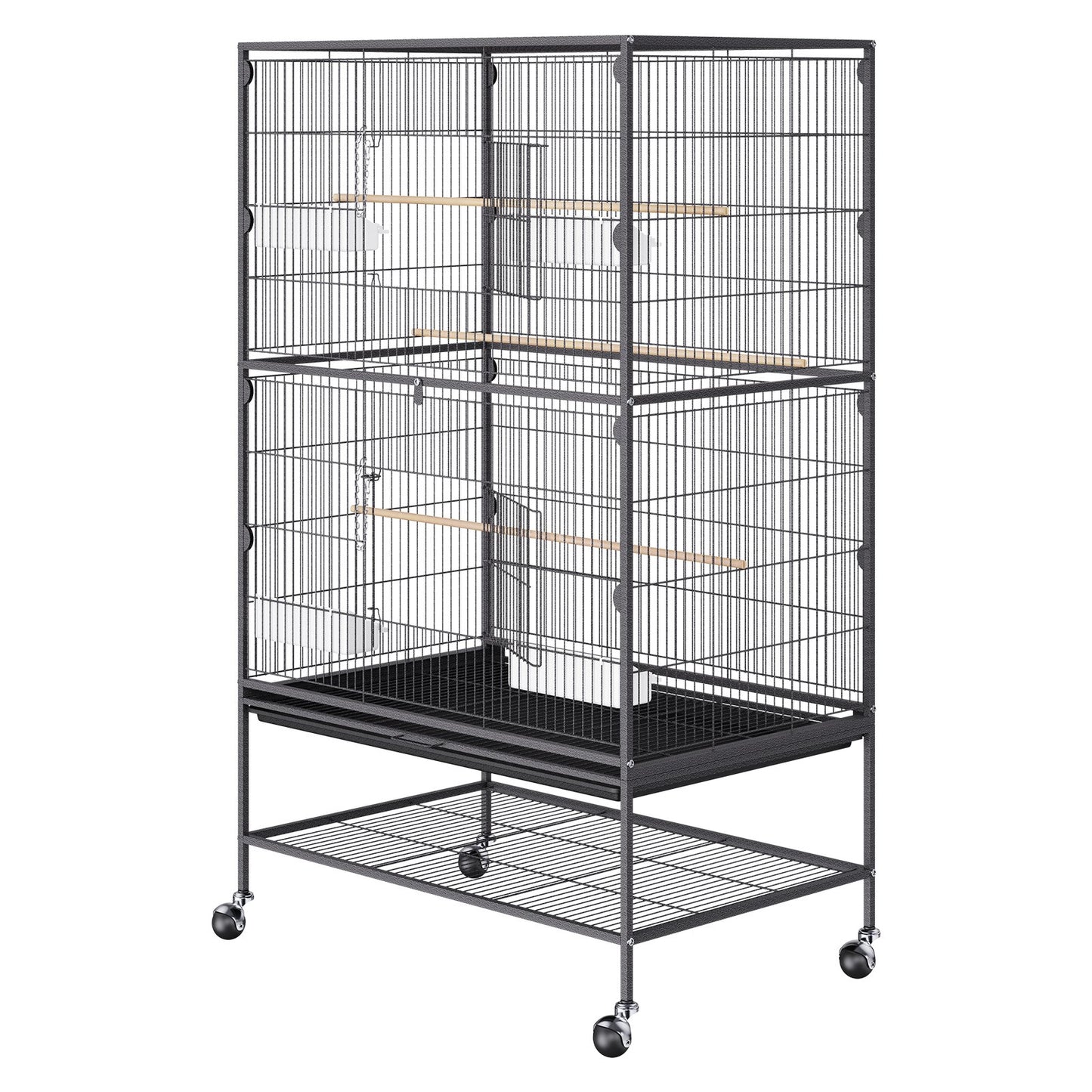 52 inch Standing Large Bird Cage, Carbon Steel Flight Bird Cage for Parakeets, Cockatiels, Parrots, Macaw V952-YTSNL312052IBWVKVV0