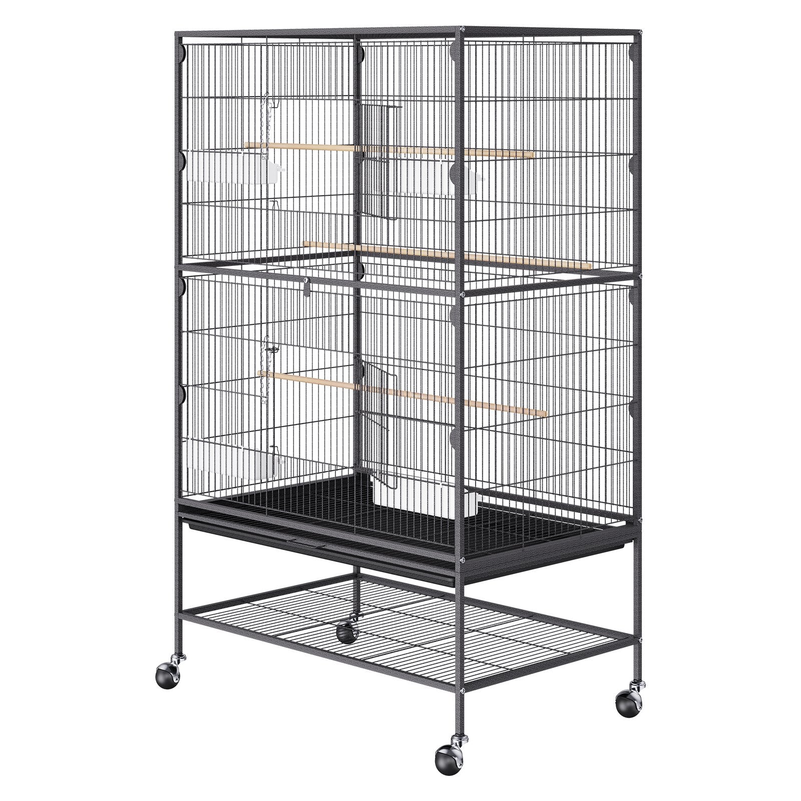 52 inch Standing Large Bird Cage, Carbon Steel Flight Bird Cage for Parakeets, Cockatiels, Parrots, Macaw V952-YTSNL312052IBWVKVV0