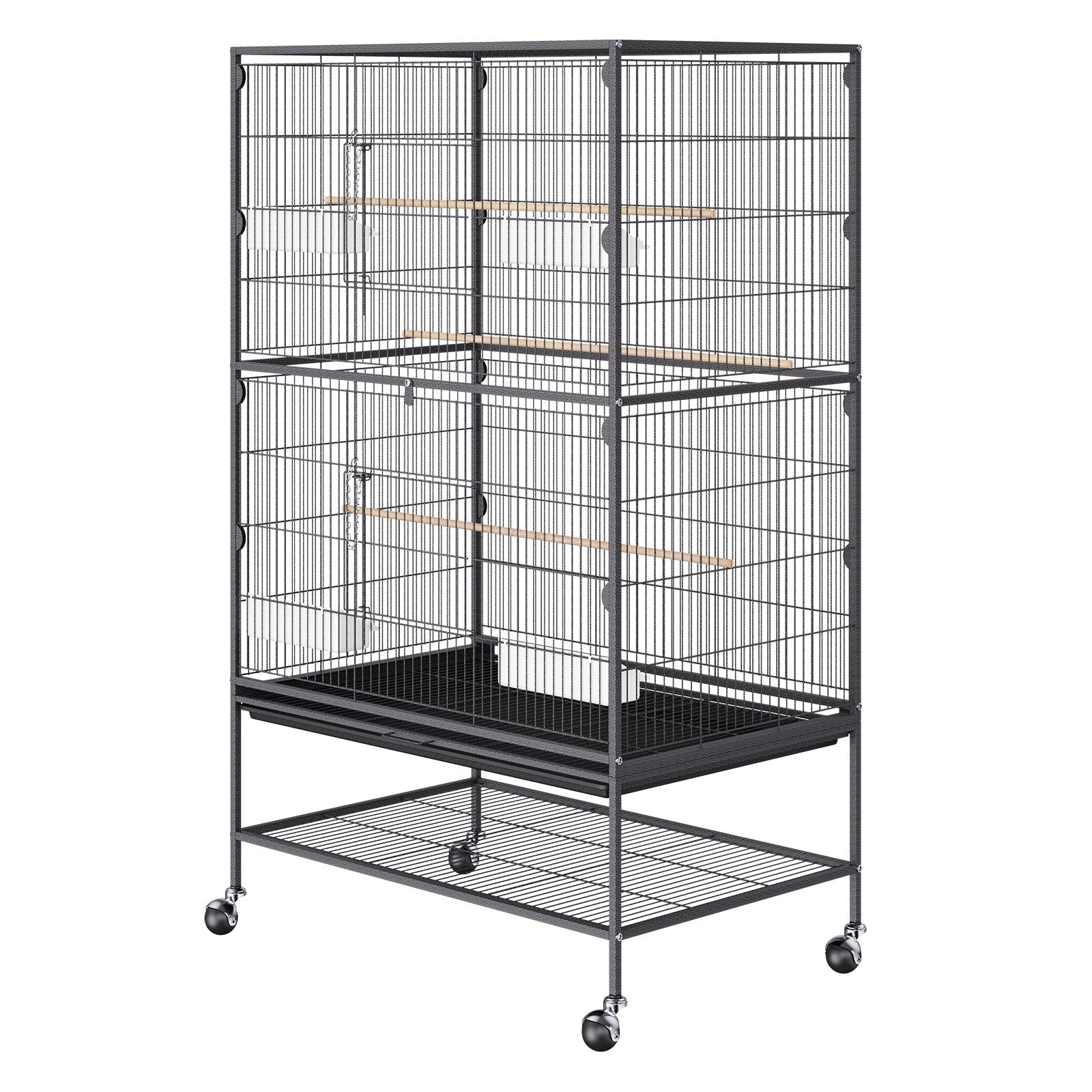 52 inch Standing Large Bird Cage, Carbon Steel Flight Bird Cage for Parakeets, Cockatiels, Parrots, Macaw V952-YTSNL312052IBWVKVV0