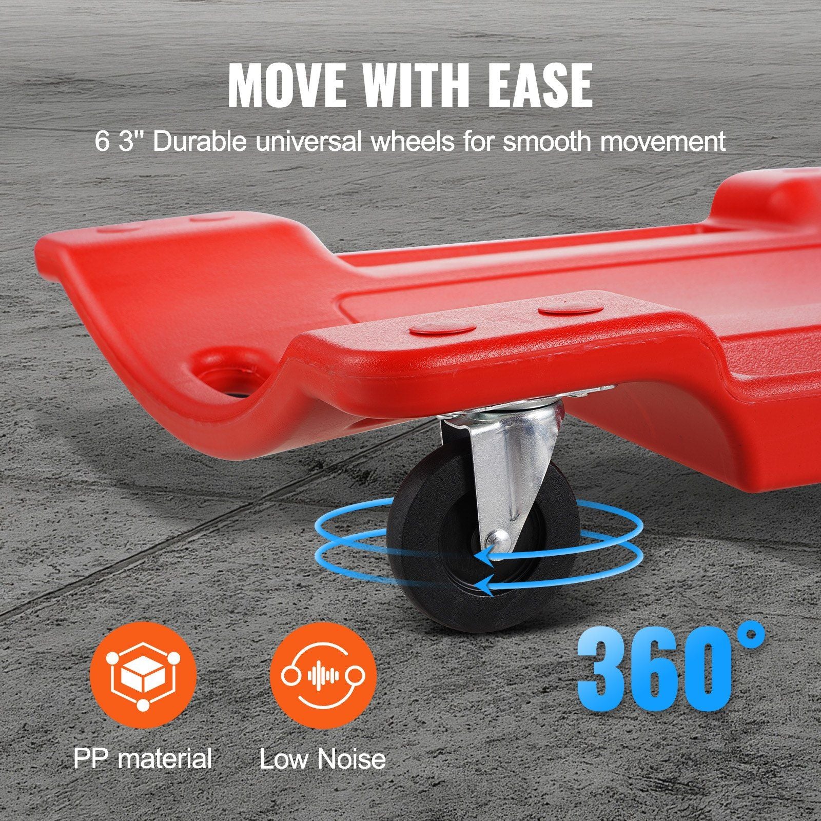 Mechanic Plastic Creeper, 914 mm, 158.8 kg Capacity Automotive Rolling Garage Creeper with Molded Ergonomic V952-YTSXCTB400BHNSQTCV0