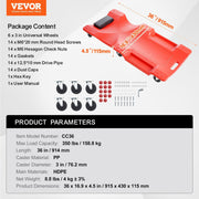 Mechanic Plastic Creeper, 914 mm, 158.8 kg Capacity Automotive Rolling Garage Creeper with Molded Ergonomic V952-YTSXCTB400BHNSQTCV0