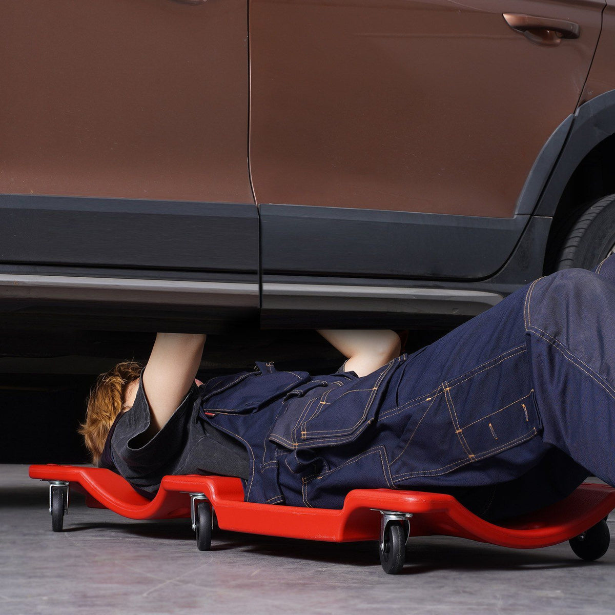 Mechanic Plastic Creeper, 914 mm, 158.8 kg Capacity Automotive Rolling Garage Creeper with Molded Ergonomic V952-YTSXCTB400BHNSQTCV0