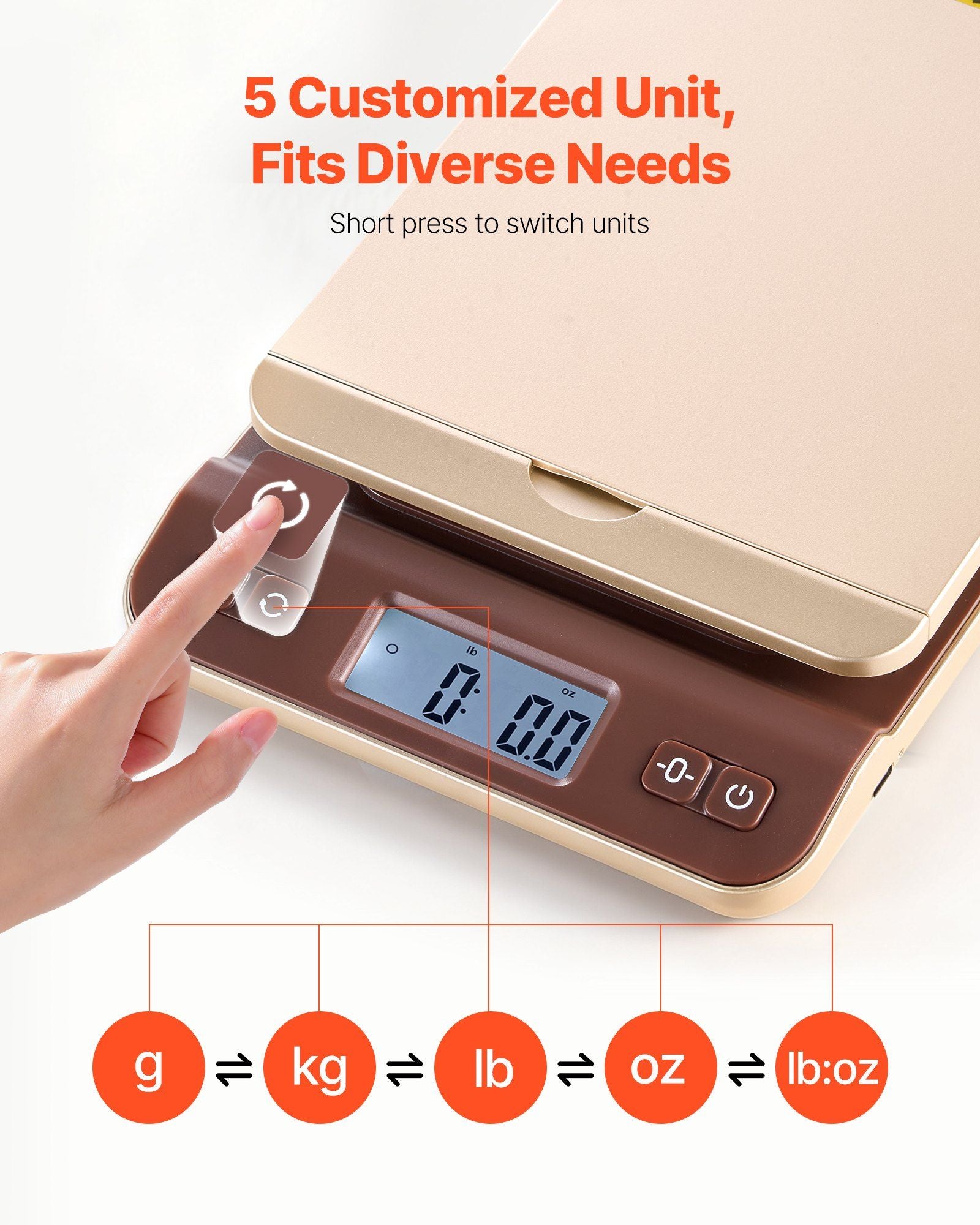 Digital Shipping Postal Scale, 2 g High Accuracy, 40 kg Postal Scale with Hold/Tare/Auto-off Function, Flip V952-YTTC30KG2G00BWNEE001V9