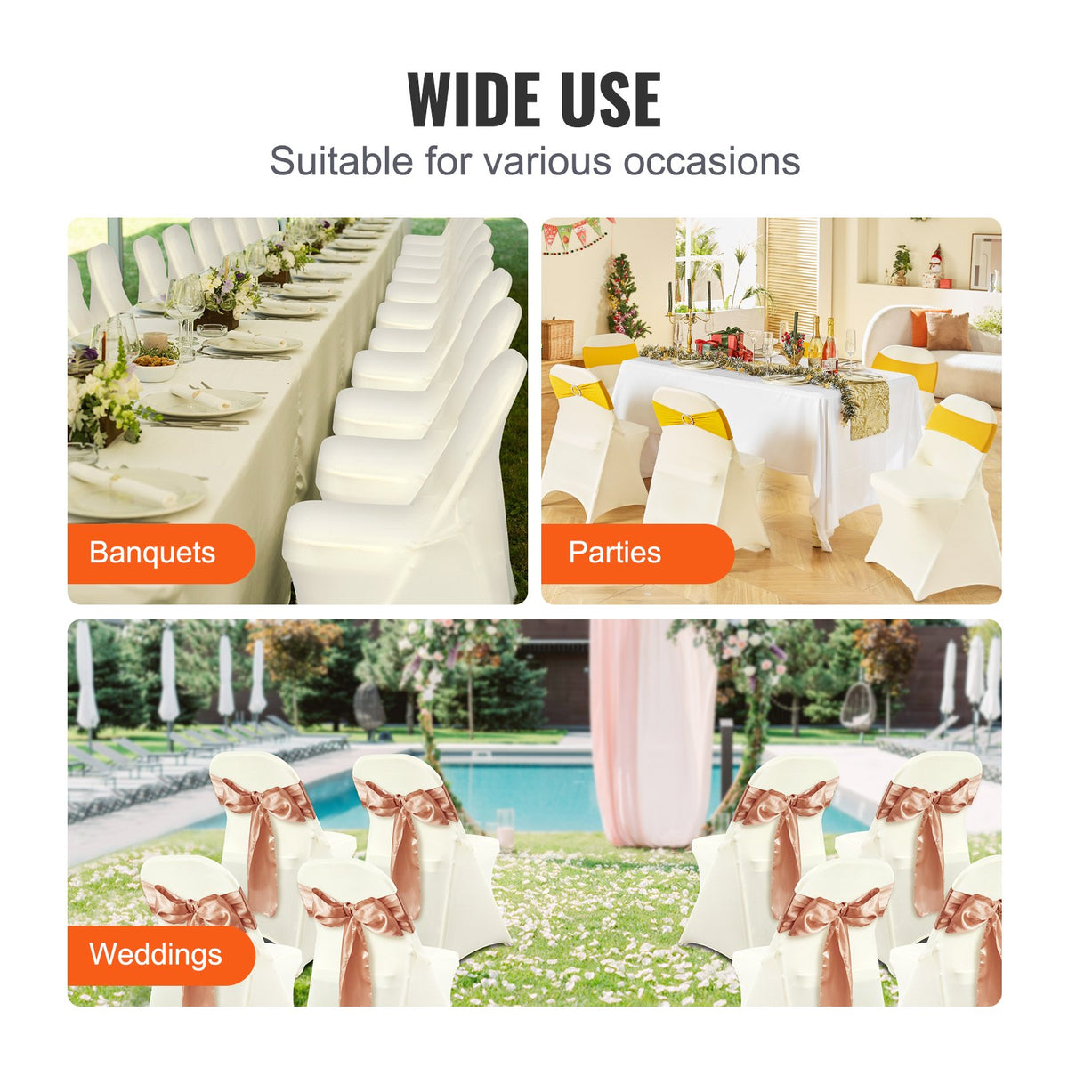 Stretch Spandex Folding Chair Covers, Universal Fitted Chair Cover, Removable Washable Protective Slipcovers, V952-YTXYB30PCSDKN2AUVV0