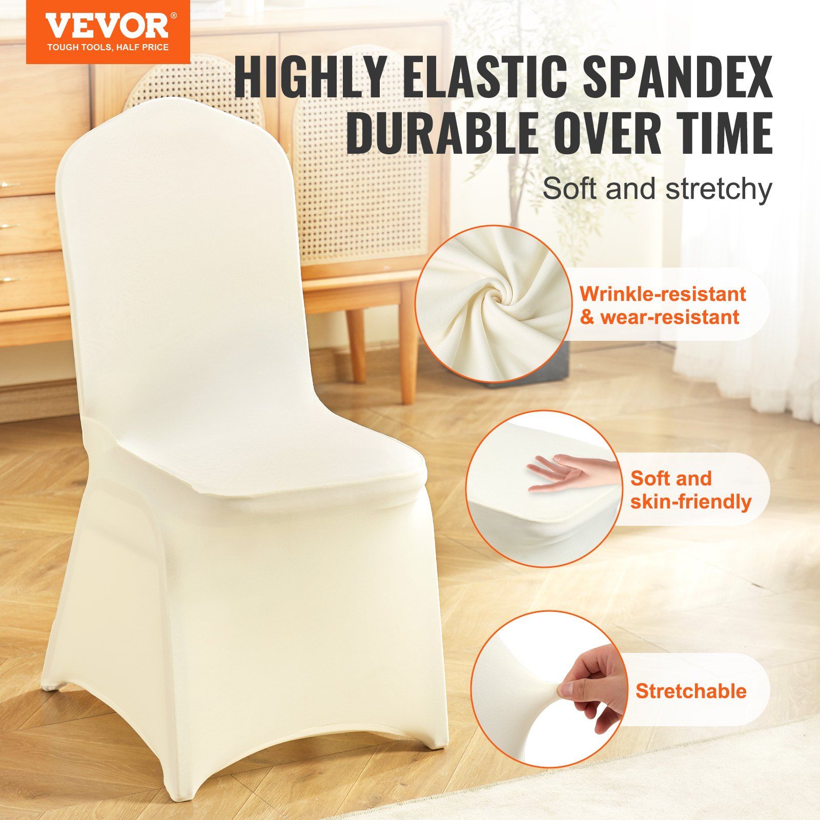 Stretch Spandex Folding Chair Covers, Universal Fitted Chair Cover, Removable Washable Protective Slipcovers, V952-YTXYB50PCSZKOES30V0
