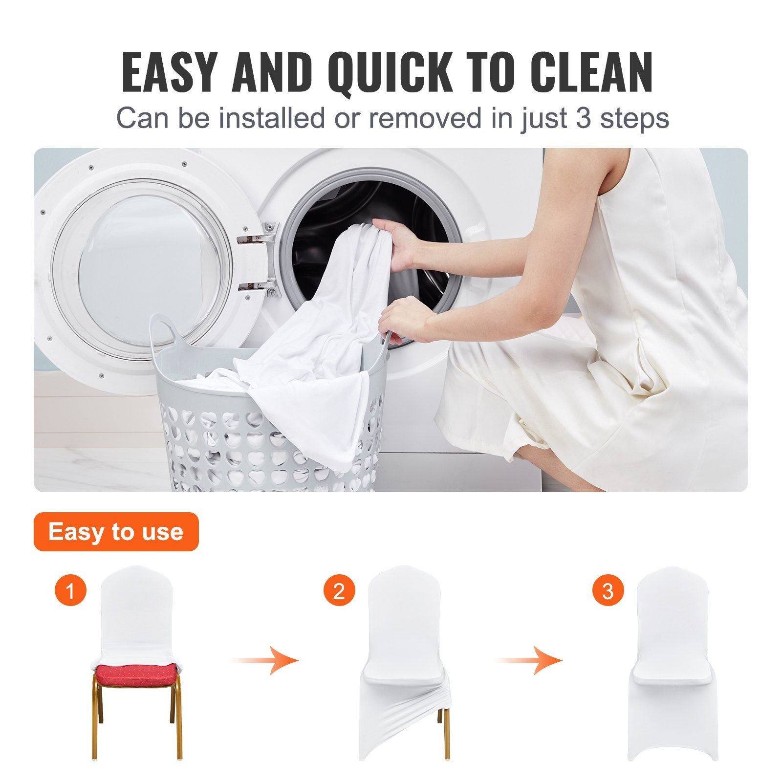 Stretch Spandex Folding Chair Covers, Universal Fitted Chair Cover, Removable Washable Protective Slipcovers, V952-YTZKQB12PCSB5Z471V0