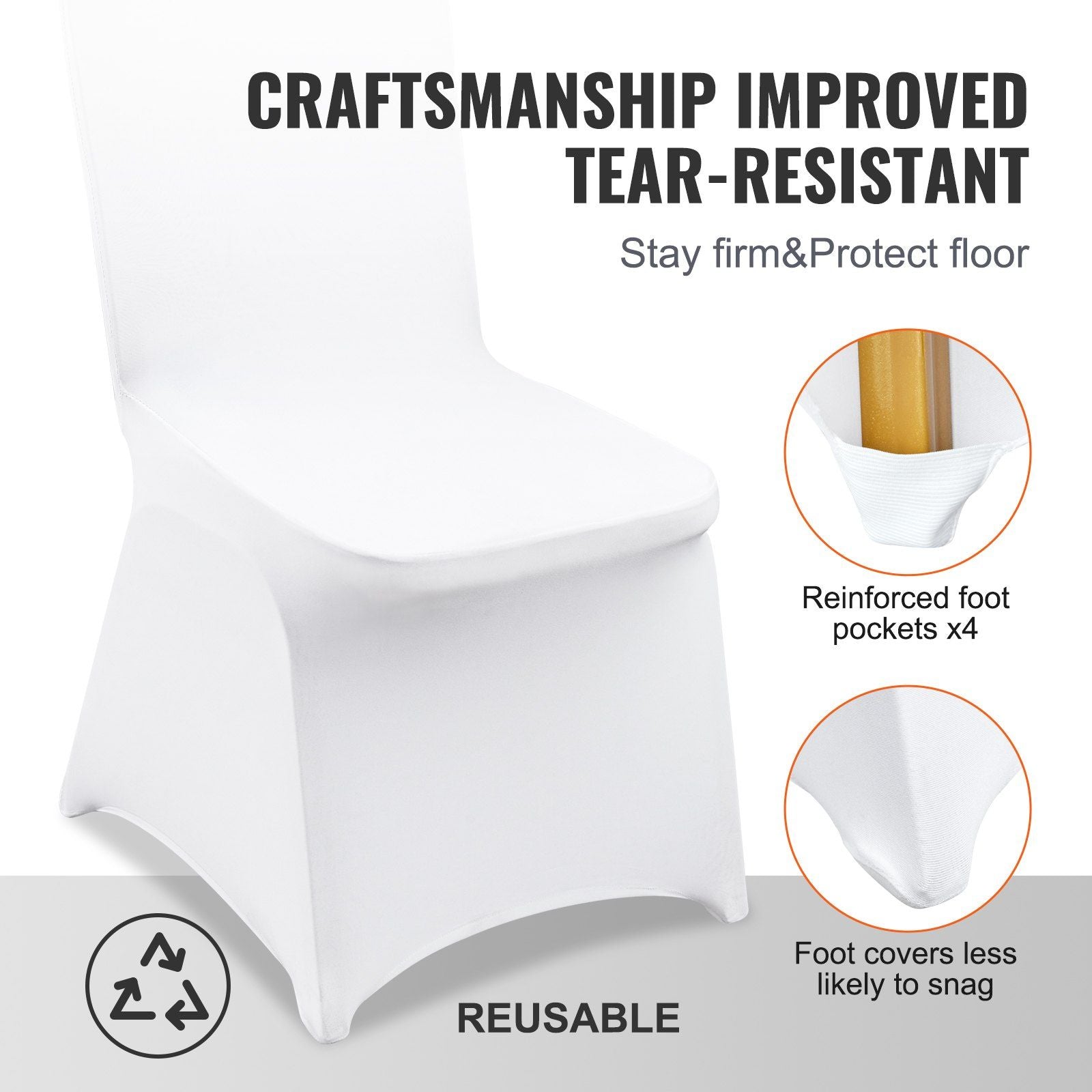 Stretch Spandex Folding Chair Covers, Universal Fitted Chair Cover, Removable Washable Protective Slipcovers, V952-YTZKQB12PCSB5Z471V0