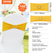 Stretch Spandex Chair Sashes, Chair Slipcover and Stretch Chair Sash with Round Buckle, Elastic Chair Bands, V952-YTZSDJS100PCAUCQ3V0