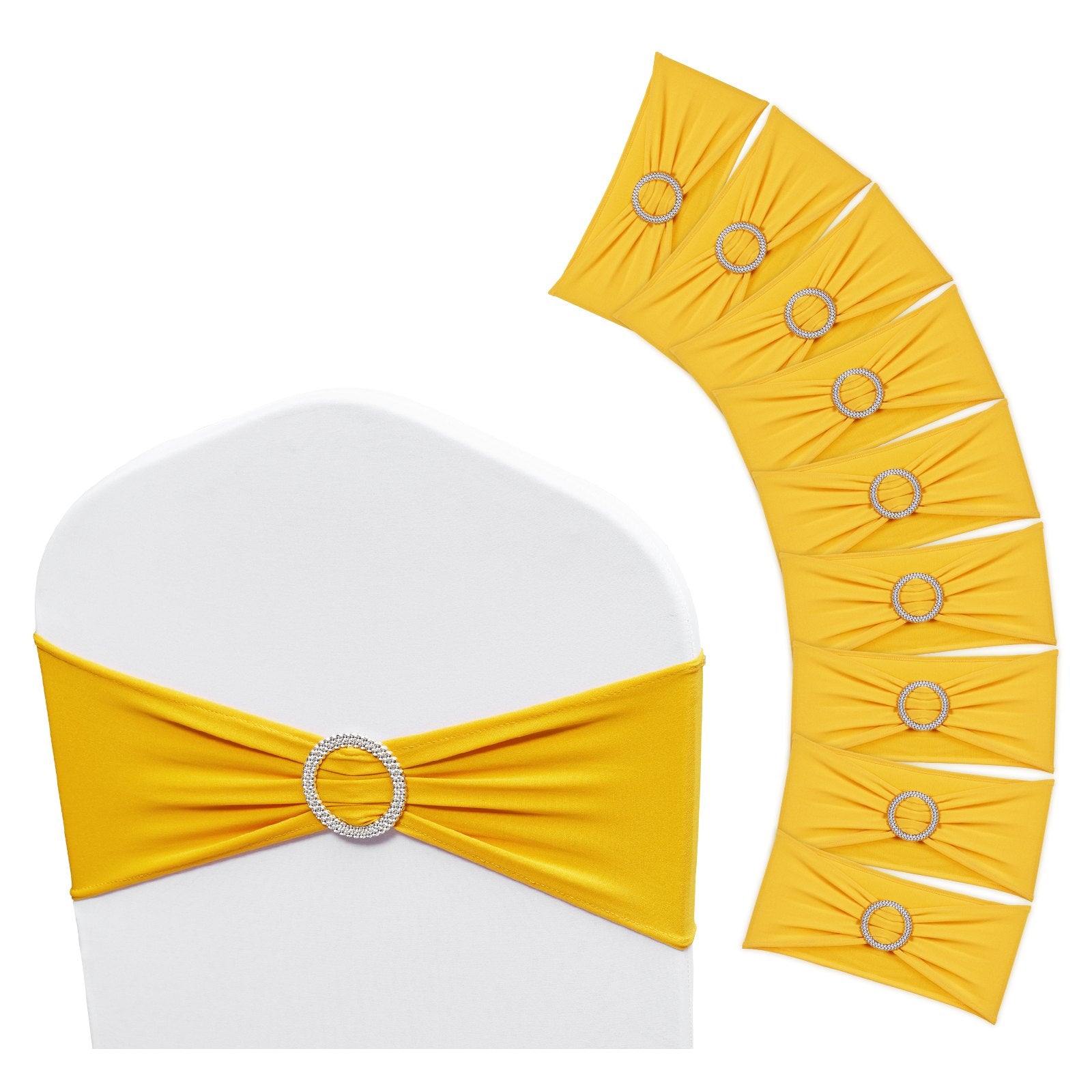 Stretch Spandex Chair Sashes, Chair Slipcover and Stretch Chair Sash with Round Buckle, Elastic Chair Bands, V952-YTZSDJS50PCS7285WV0