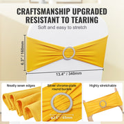 Stretch Spandex Chair Sashes, Chair Slipcover and Stretch Chair Sash with Round Buckle, Elastic Chair Bands, V952-YTZSDJS50PCS7285WV0