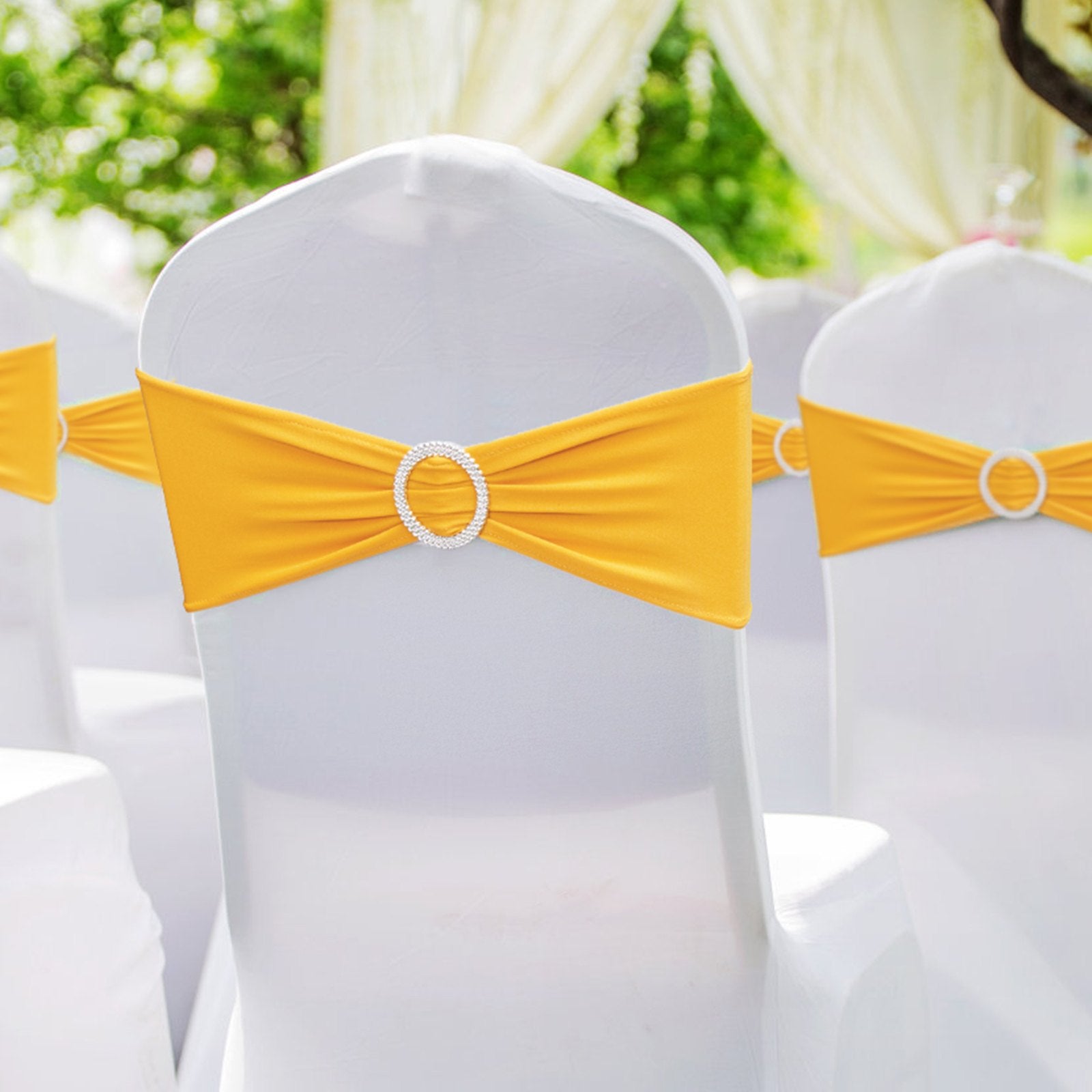Stretch Spandex Chair Sashes, Chair Slipcover and Stretch Chair Sash with Round Buckle, Elastic Chair Bands, V952-YTZSDJS50PCS7285WV0