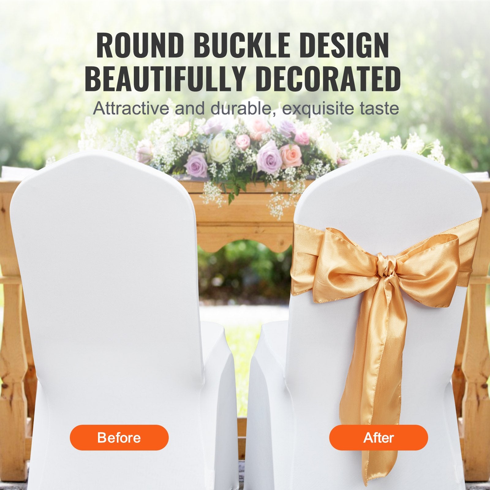 Stretch Spandex Chair Sashes Bows, Chair Slipcover and Stretch Chair Sash, Elastic Chair Bands, Fitting V952-YTZSDJS50PCS79W25V0