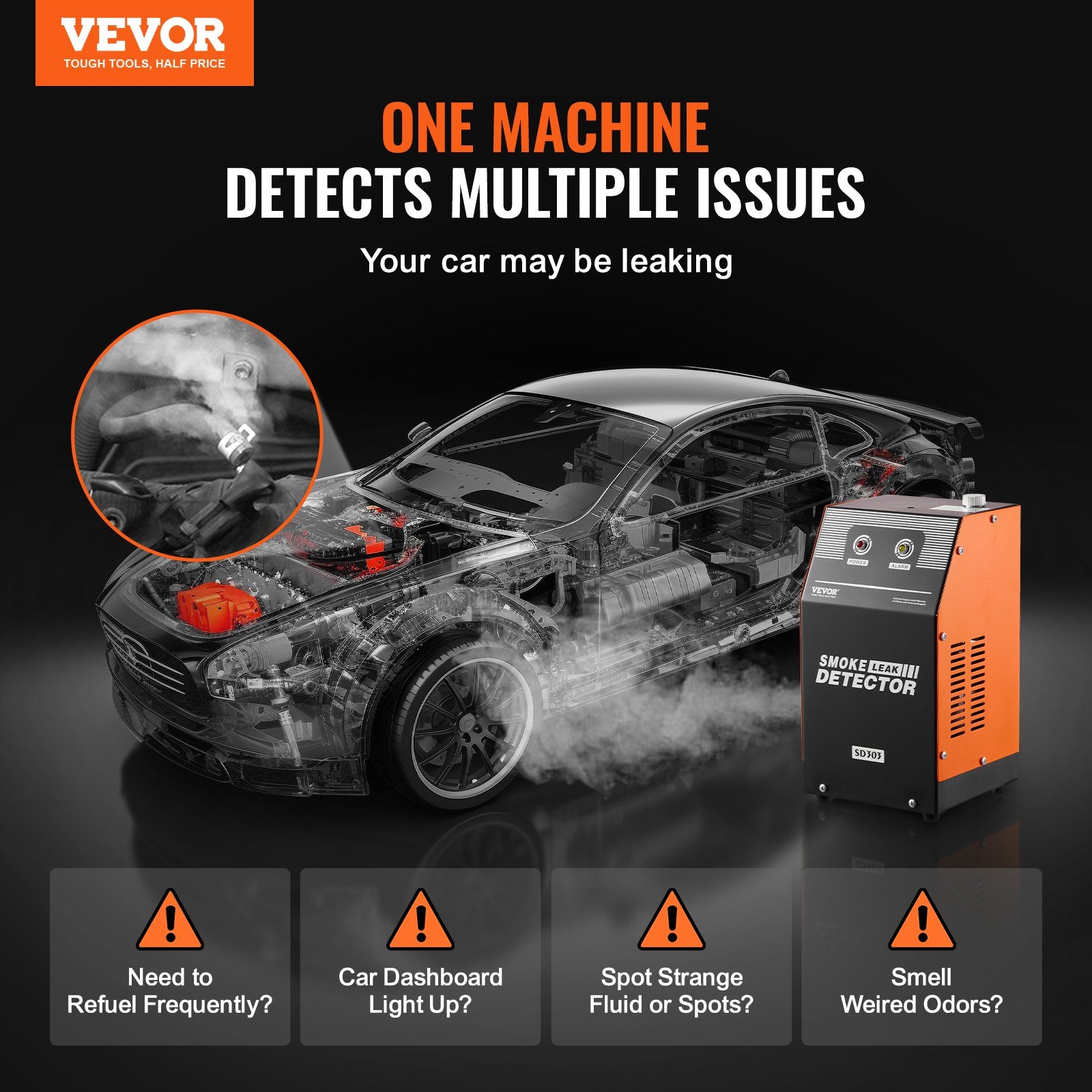 Automotive Smoke Machine Leak Detector, EVAP Smoke Machine Leak Tester with Built-in Air Pump, Dual-Mode V952-YWCLYLSDQBWL3HKAIV9