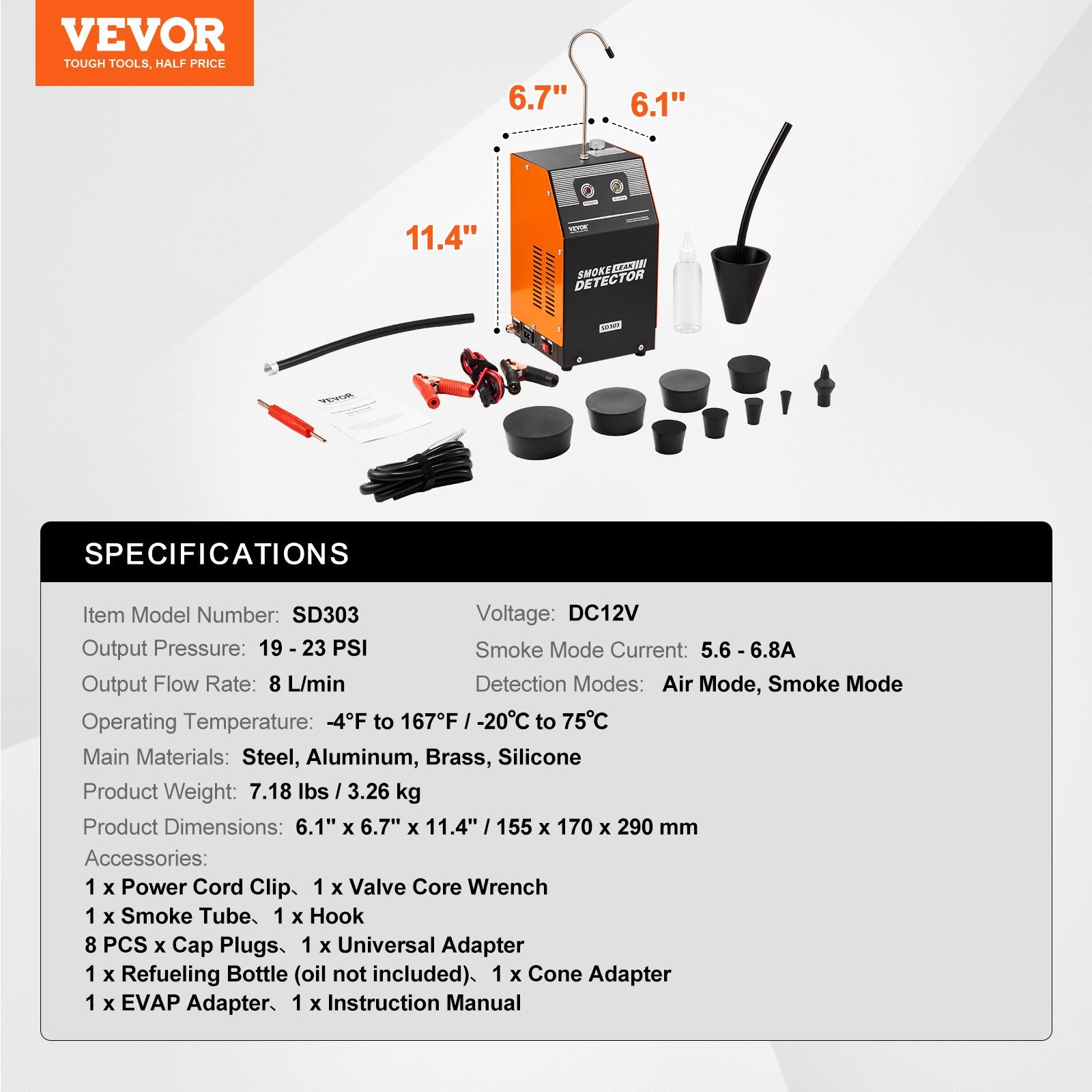 Automotive Smoke Machine Leak Detector, EVAP Smoke Machine Leak Tester with Built-in Air Pump, Dual-Mode V952-YWCLYLSDQBWL3HKAIV9